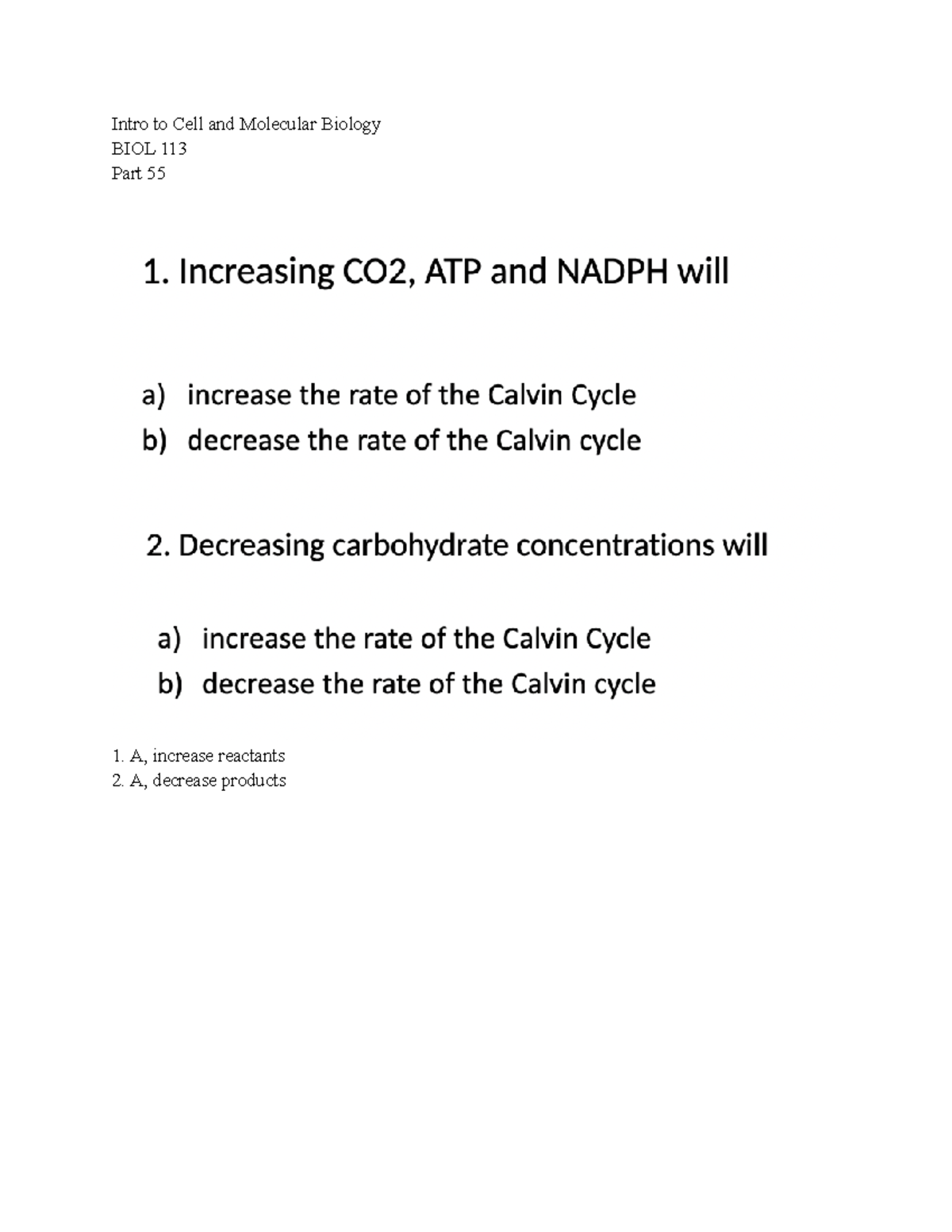 Intro To Cell And Molecular Bio 113 Lecture Notes Part 55 - Dr. Sarah ...