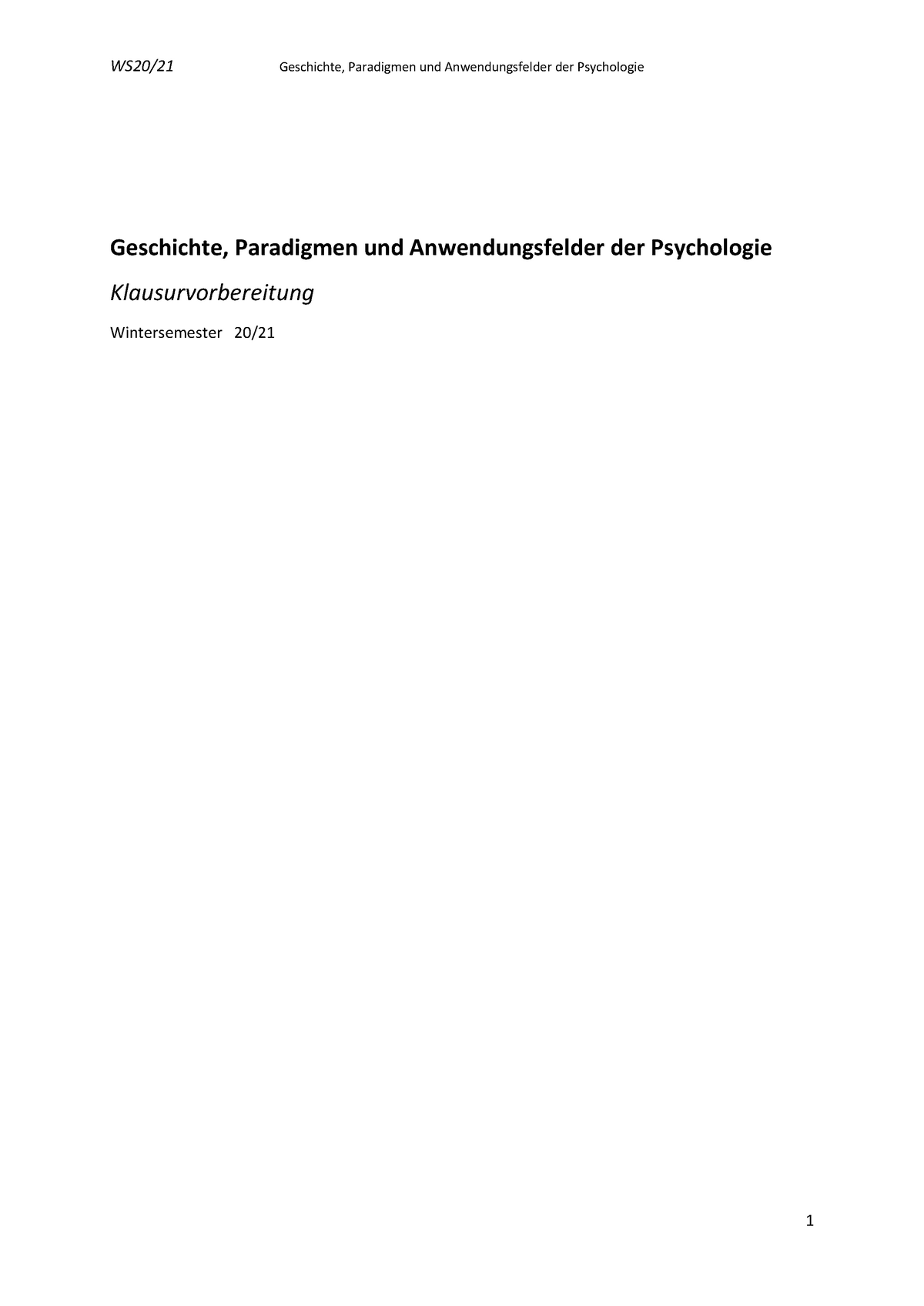 Geschichte, Paradigmen Und Anwendungsfelder Der Psychologie ...