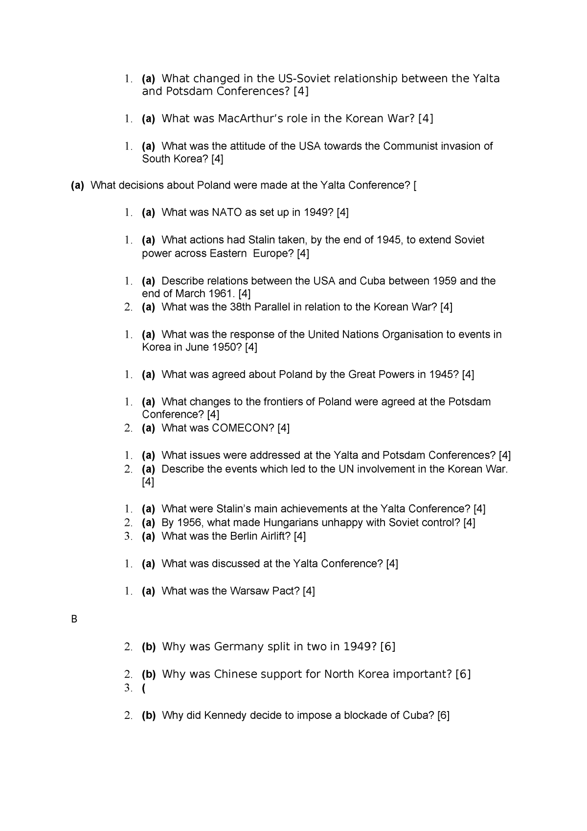 critical thinking questions about the cold war