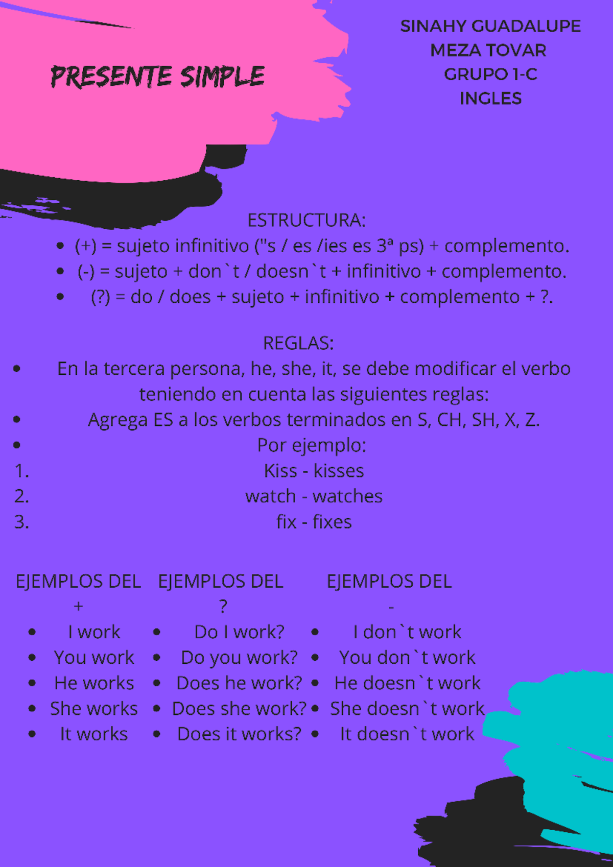 Presente Simple Ingles - SGMT - Seguridad Industrial - Studocu