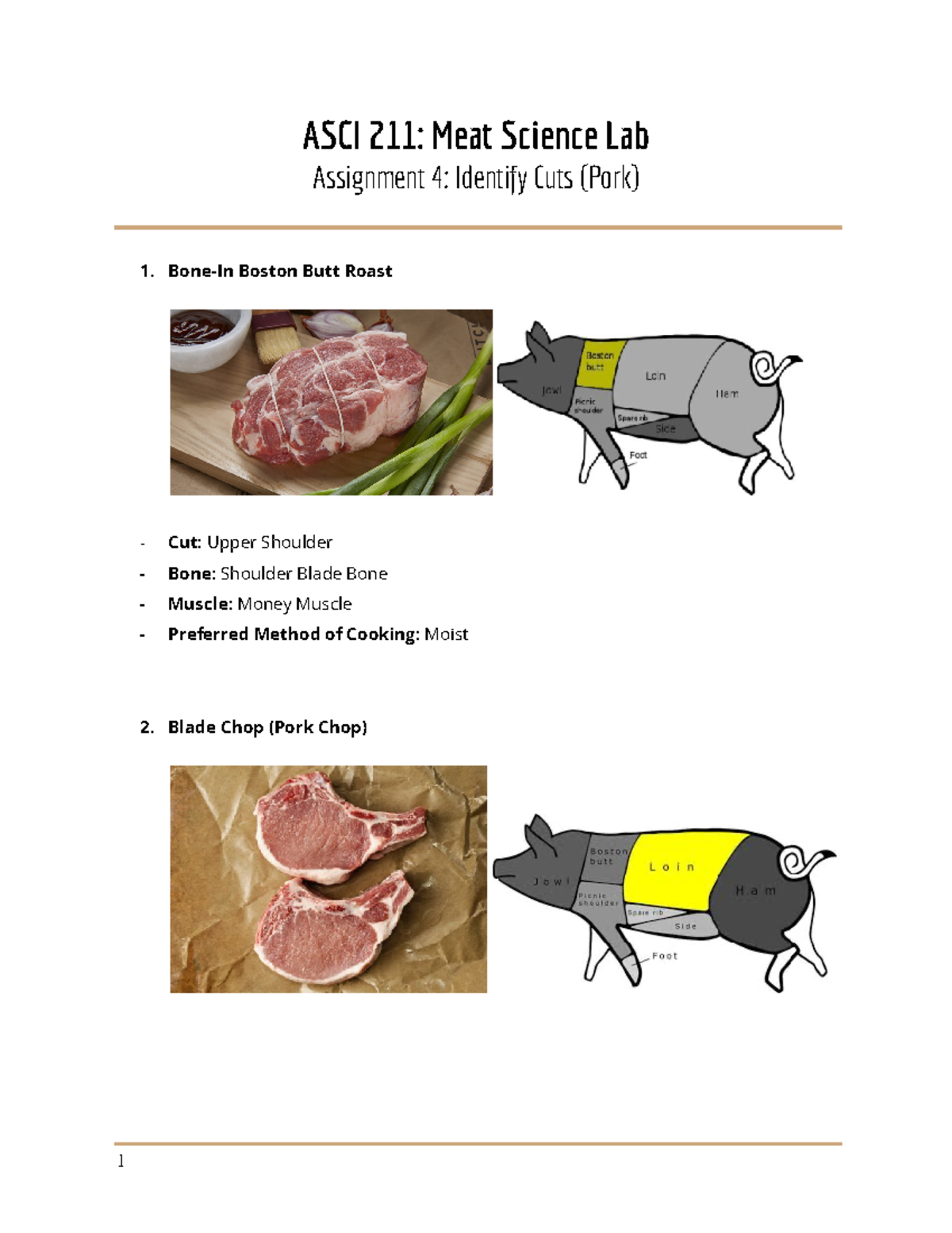 ASCI 211- Assign 4 Lab - ASCI 211: Meat Science Lab Assignment 4 ...