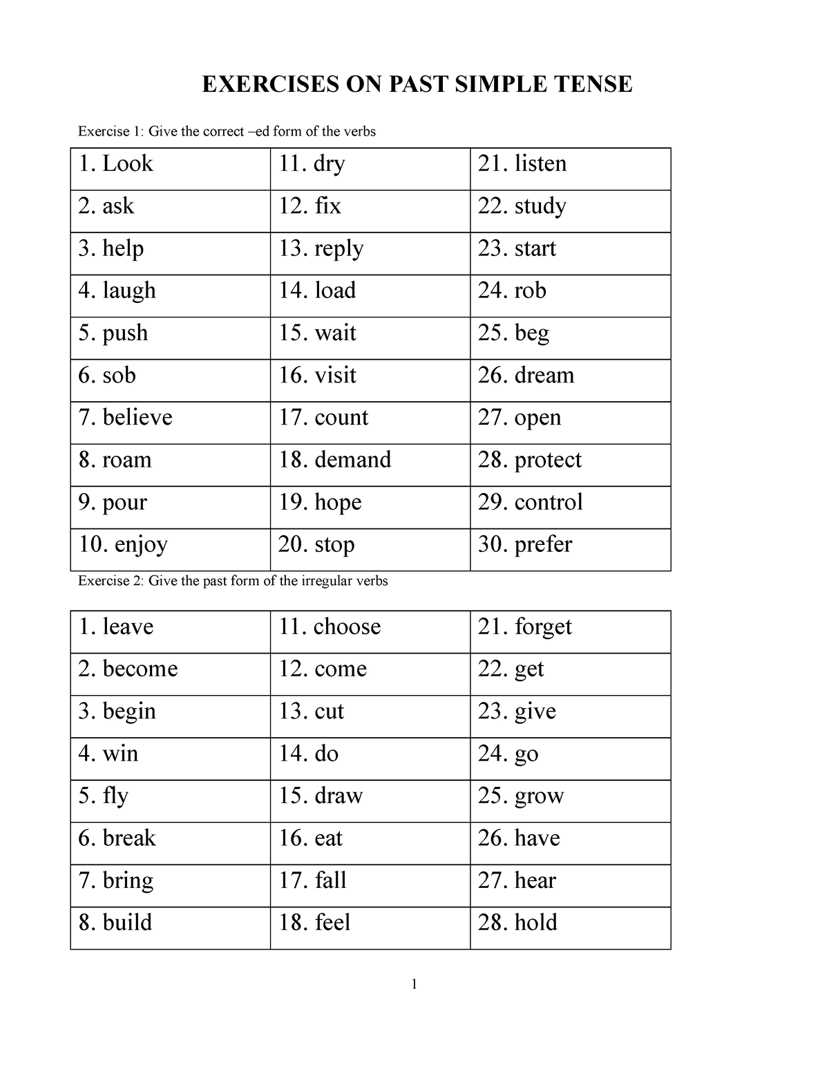 simple-past-tense-abc-exercises-on-past-simple-tense-exercise-1-give-the-correct-ed-form