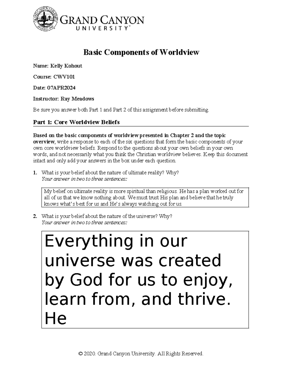 CWV 101 301 RS T1Basic Components Of Worldview - Basic Components Of ...