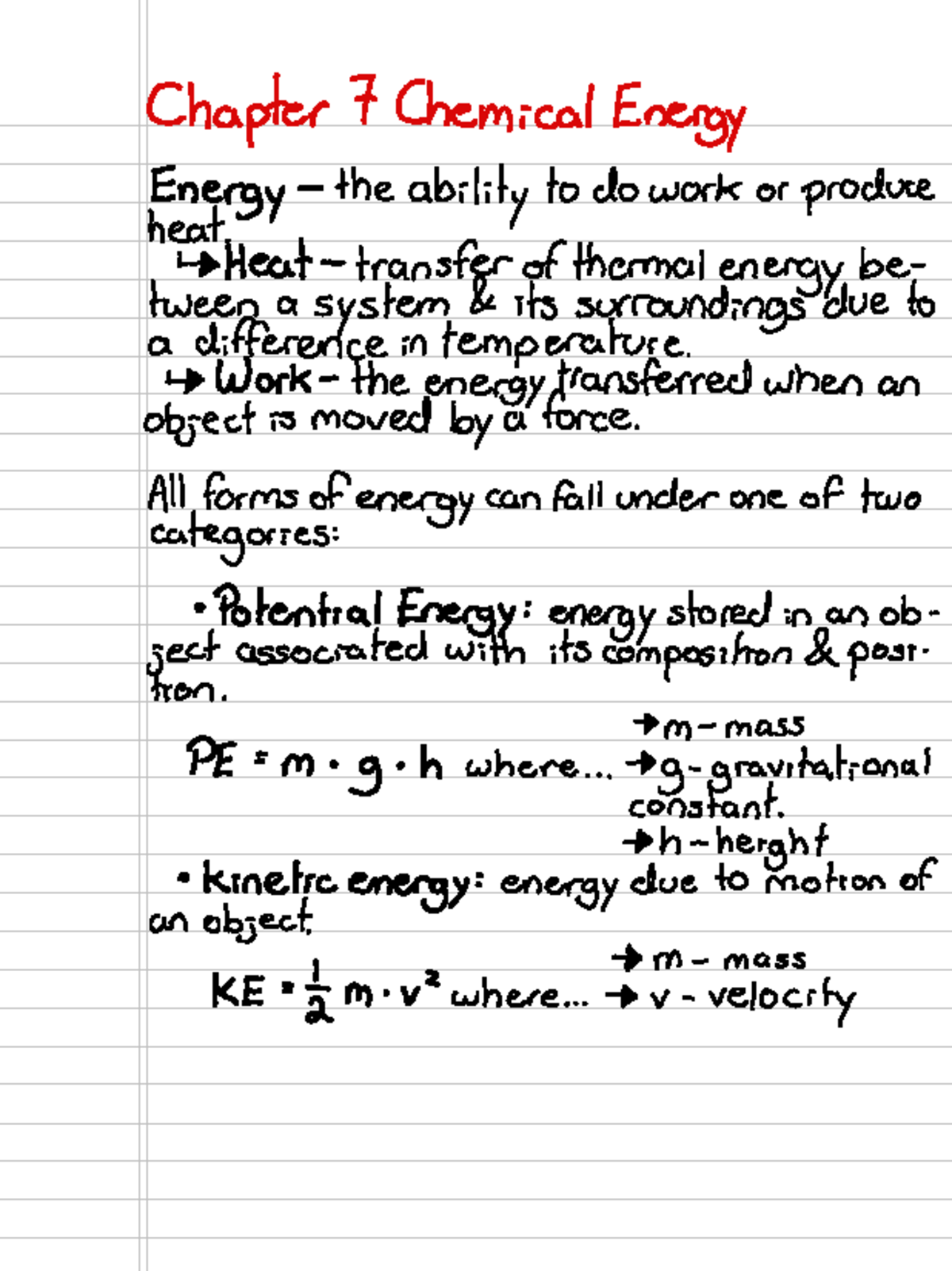 Chapter 7 - Chemical Energy - Che 1301 - Baylor University - Studocu