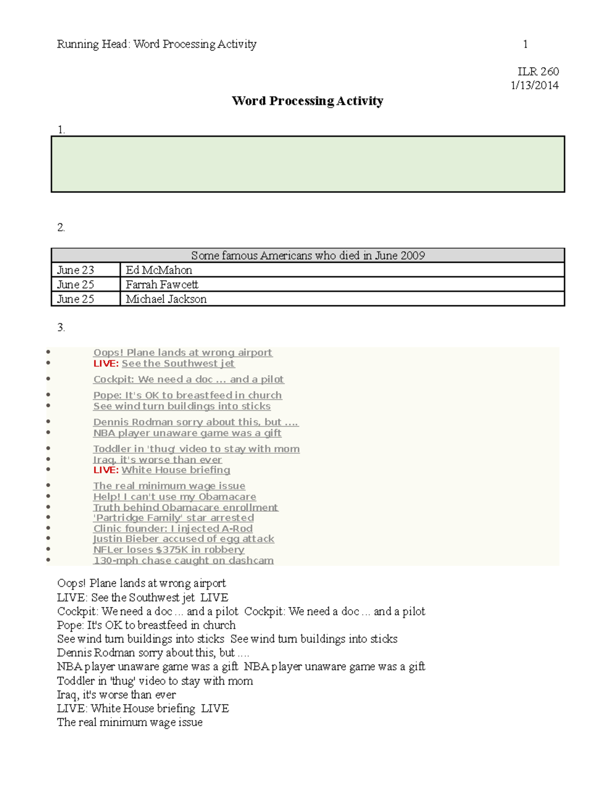 how long is a 260 word essay