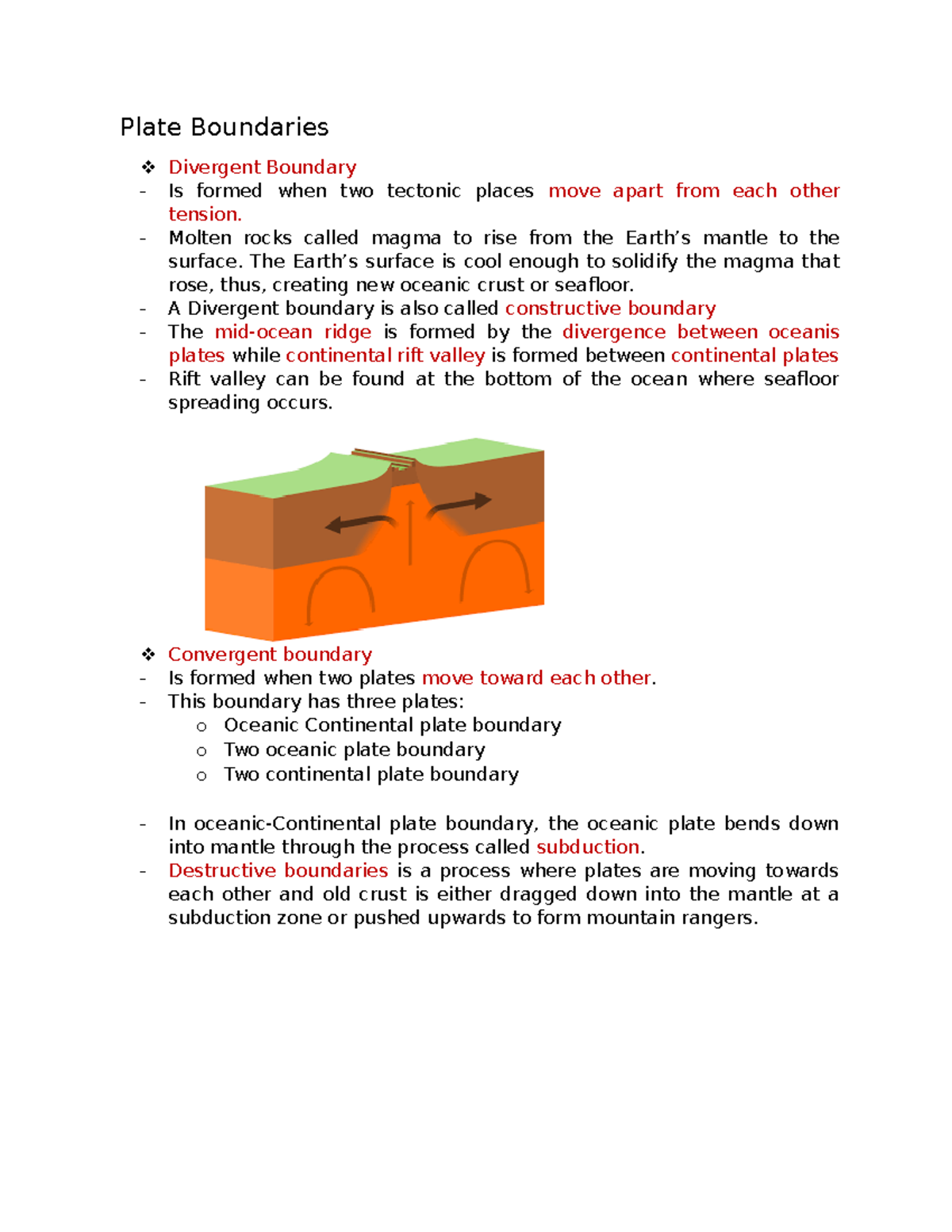 Science grade 10 1st quarter - Plate Boundaries Divergent Boundary Is ...