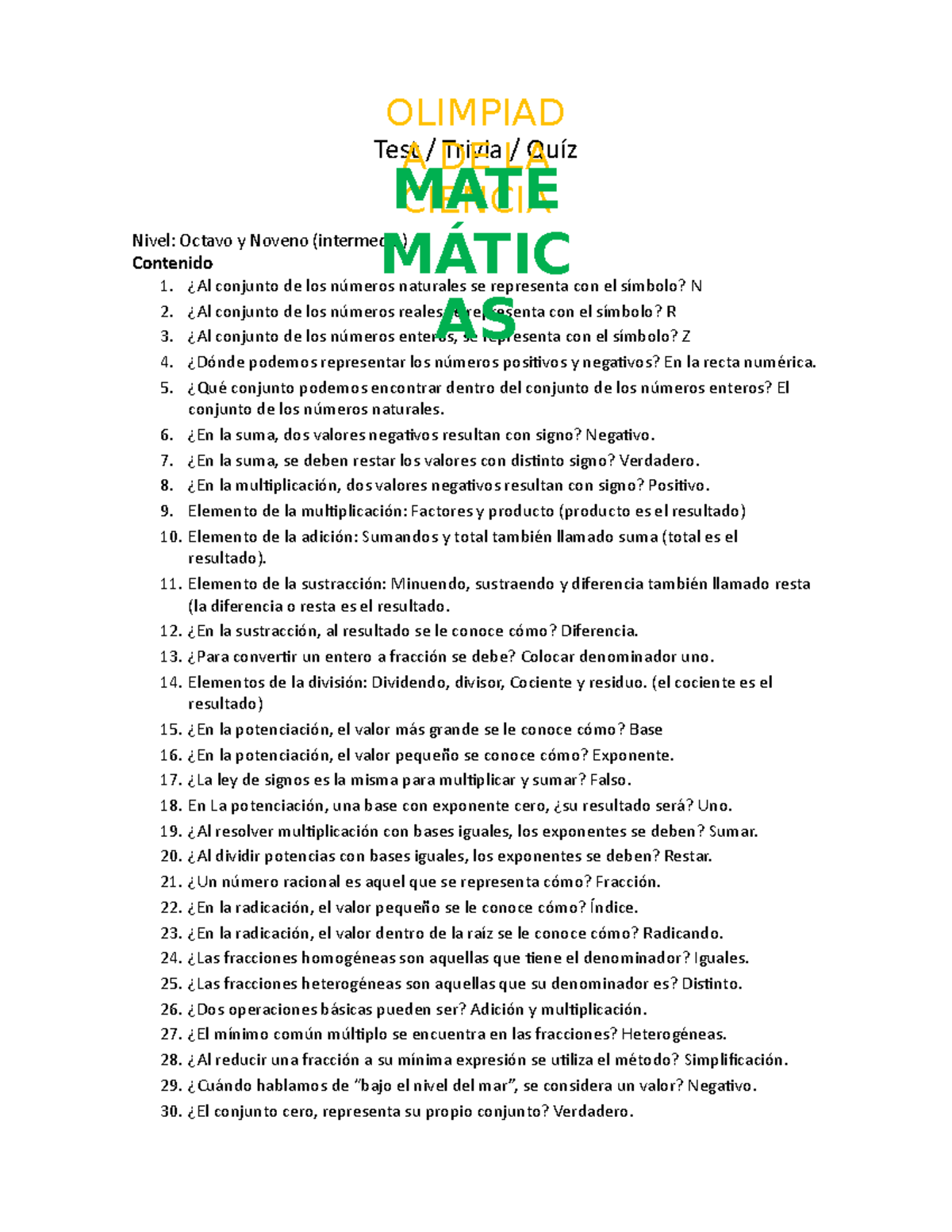 8y9Contenidode Matemticas 20221021223503 20221022191839 - Test / Trivia ...