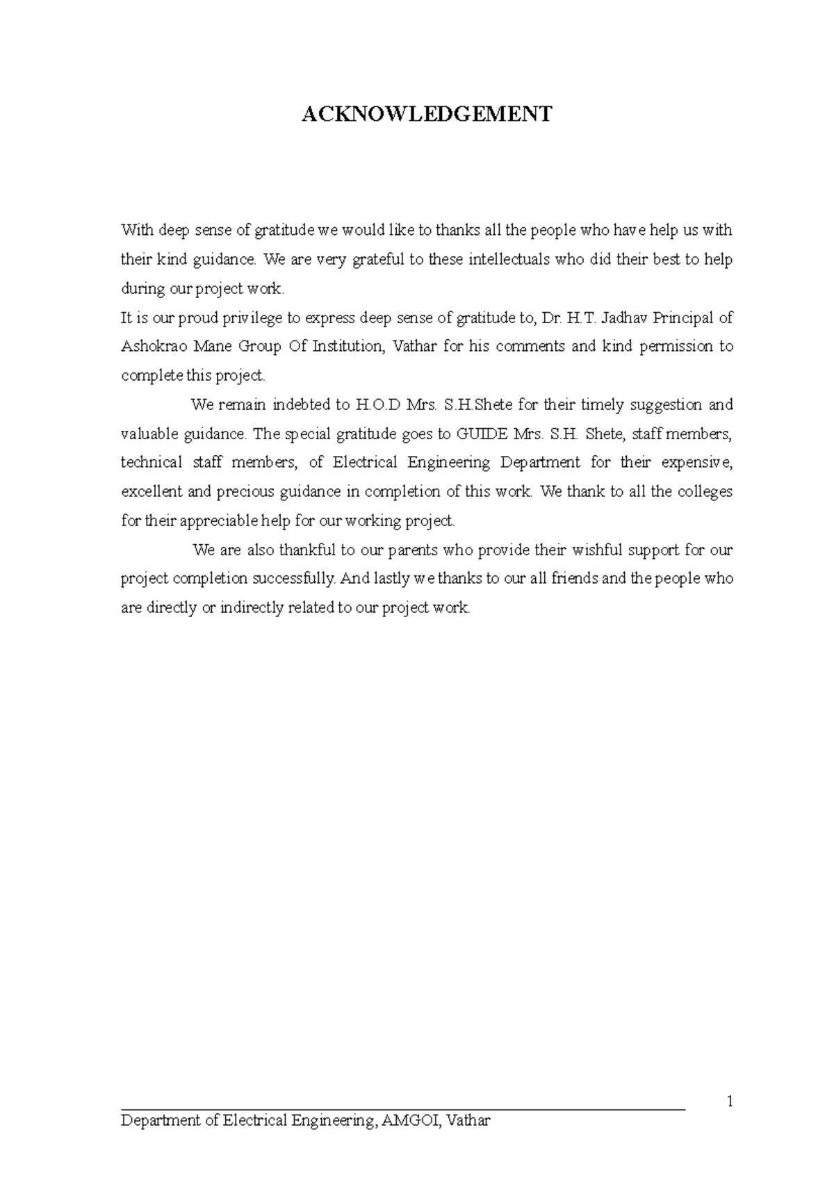 E-Bike on safty air bages - ACKNOWLEDGEMENT With deep sense of ...