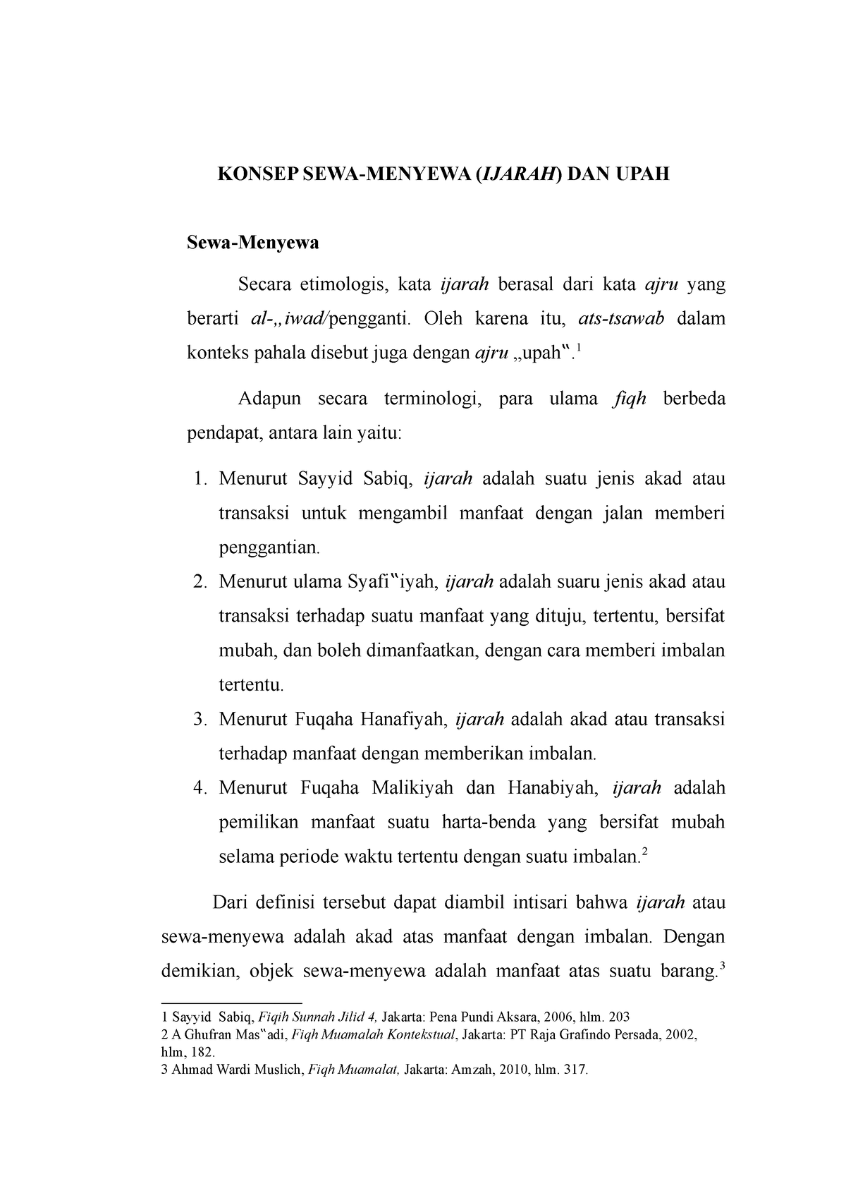 Akad Ijarah 1 - Matkul Fiqih Muamalah - KONSEP SEWA-MENYEWA (IJARAH ...