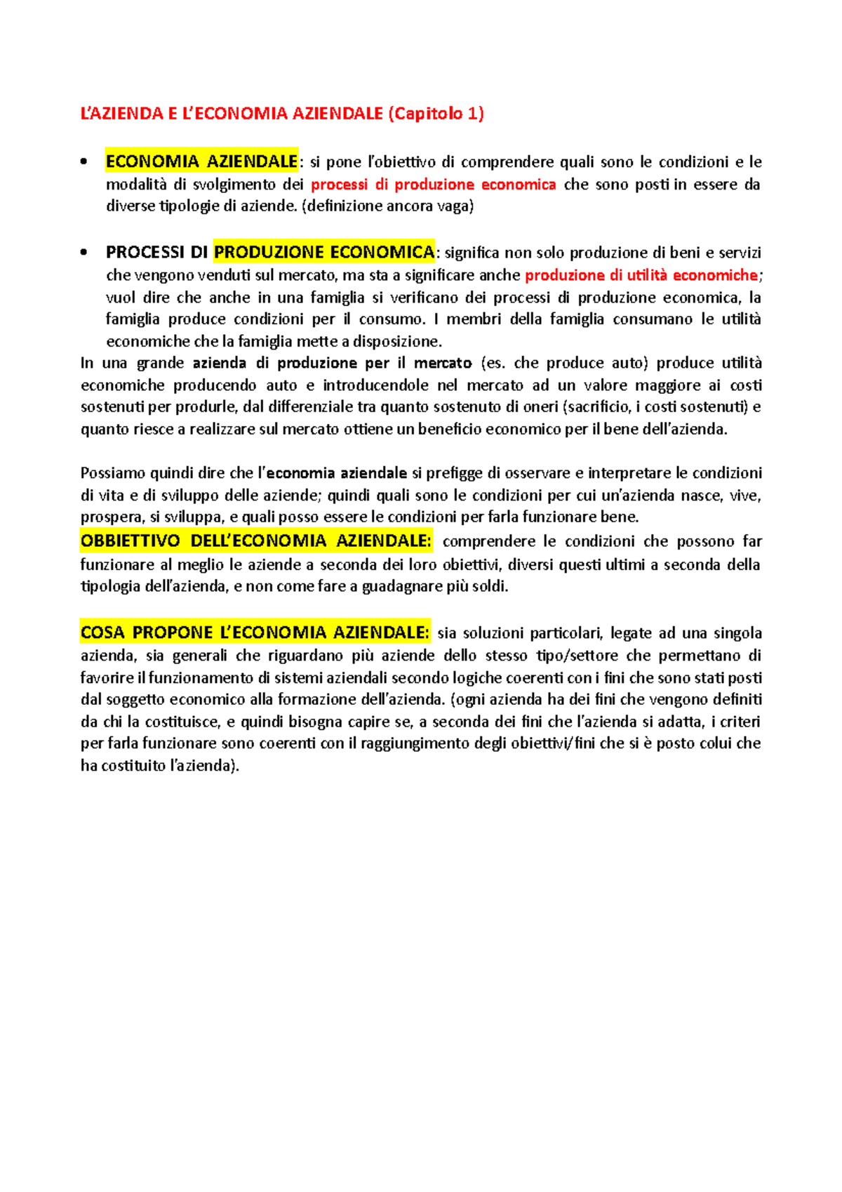 Aziendale - L’AZIENDA E L’ECONOMIA AZIENDALE (Capitolo 1) ECONOMIA ...