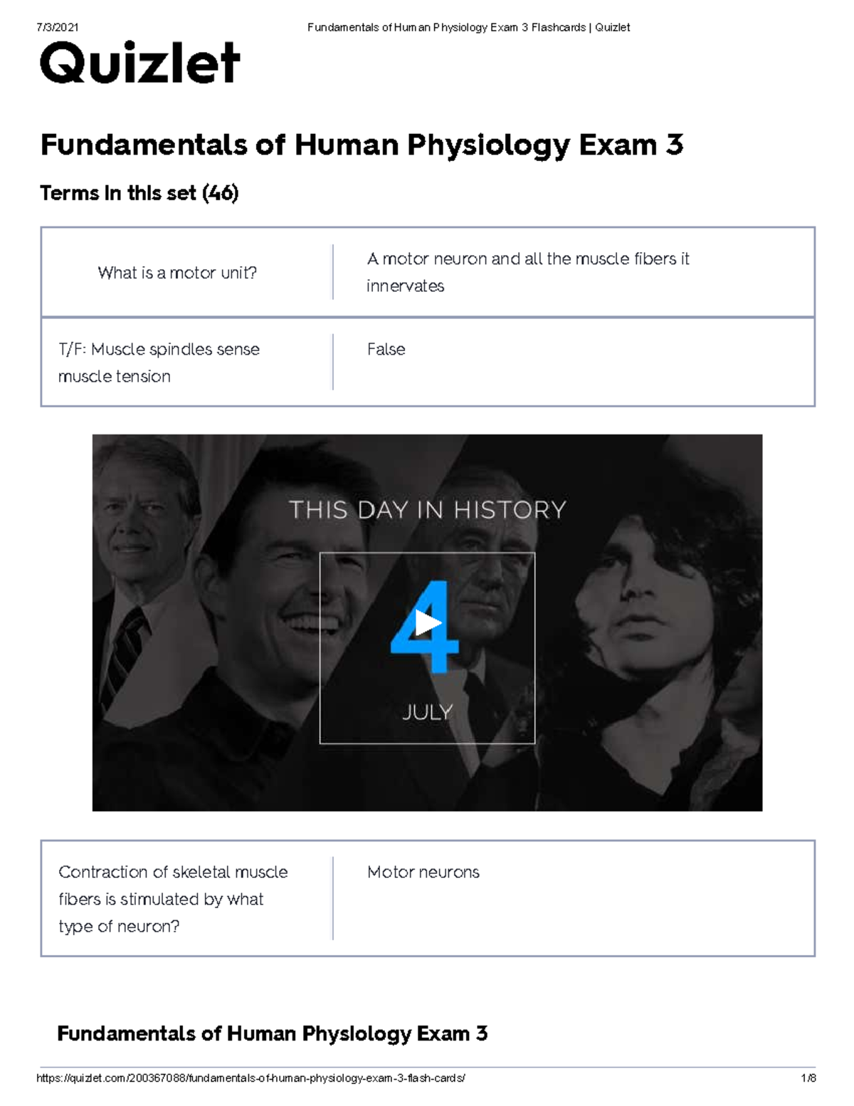 Fundamentals of Human Physiology Exam 3 Flashcards Quizlet