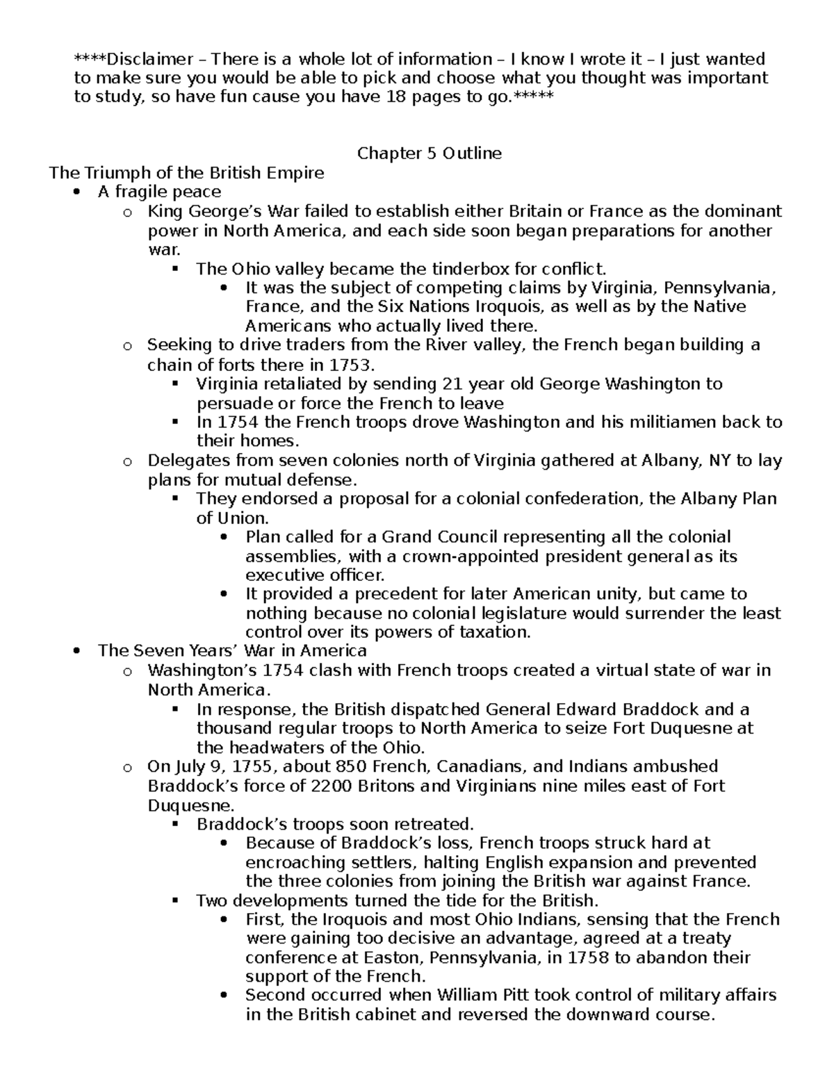 Apush Chapter 5 Outline - Disclaimer – There Is A Whole Lot Of ...