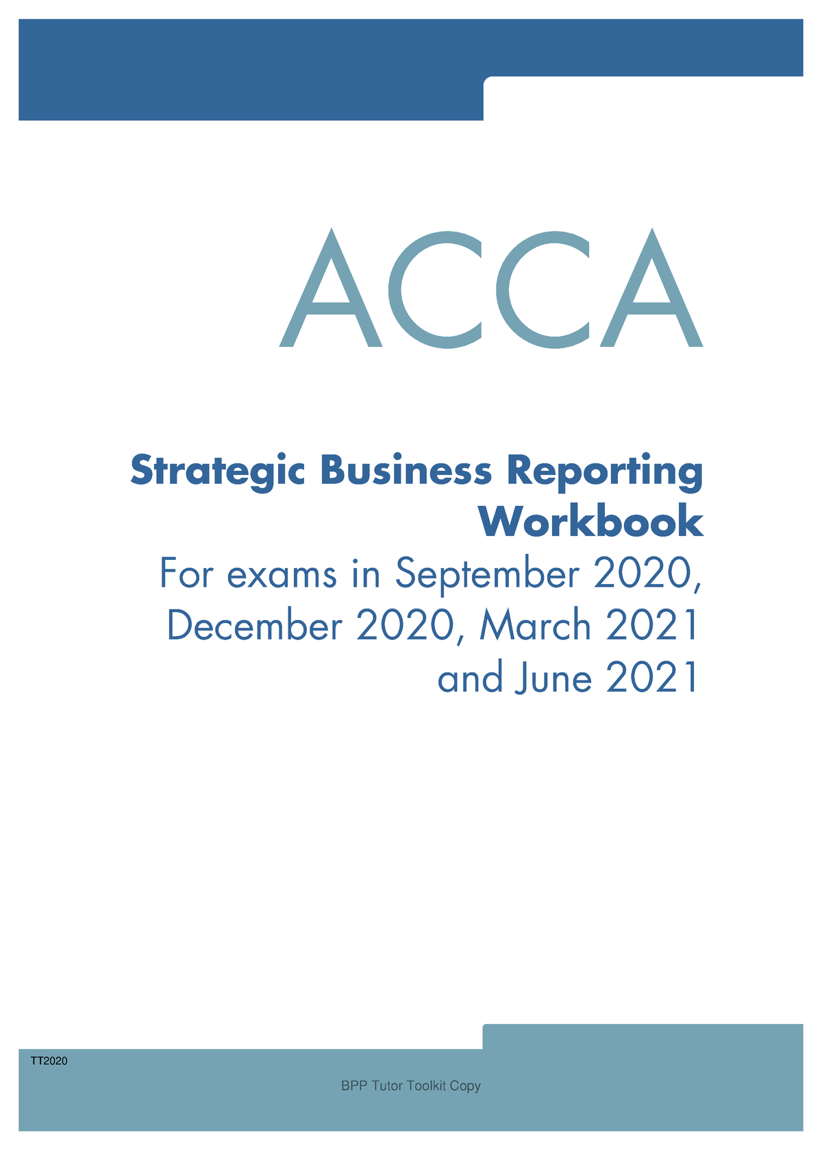 ACCA Strategic Business Reporting (SBR) Workbook 2020 Chapter 1 And 2 ...