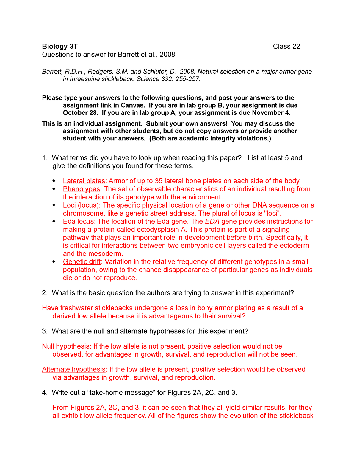Class 22 Barrett Et Al 2008 Questions Fall 2020 2 Biology 3t