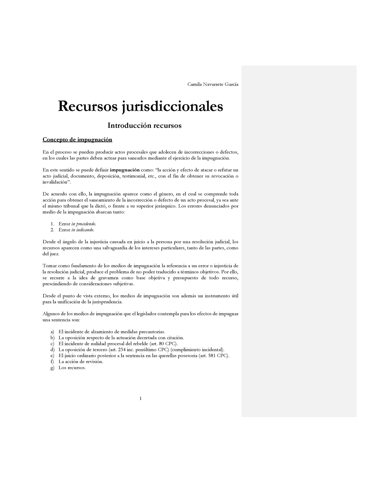 Resumen Recursos Y Cosa Juzgada - Recursos Jurisdiccionales ...