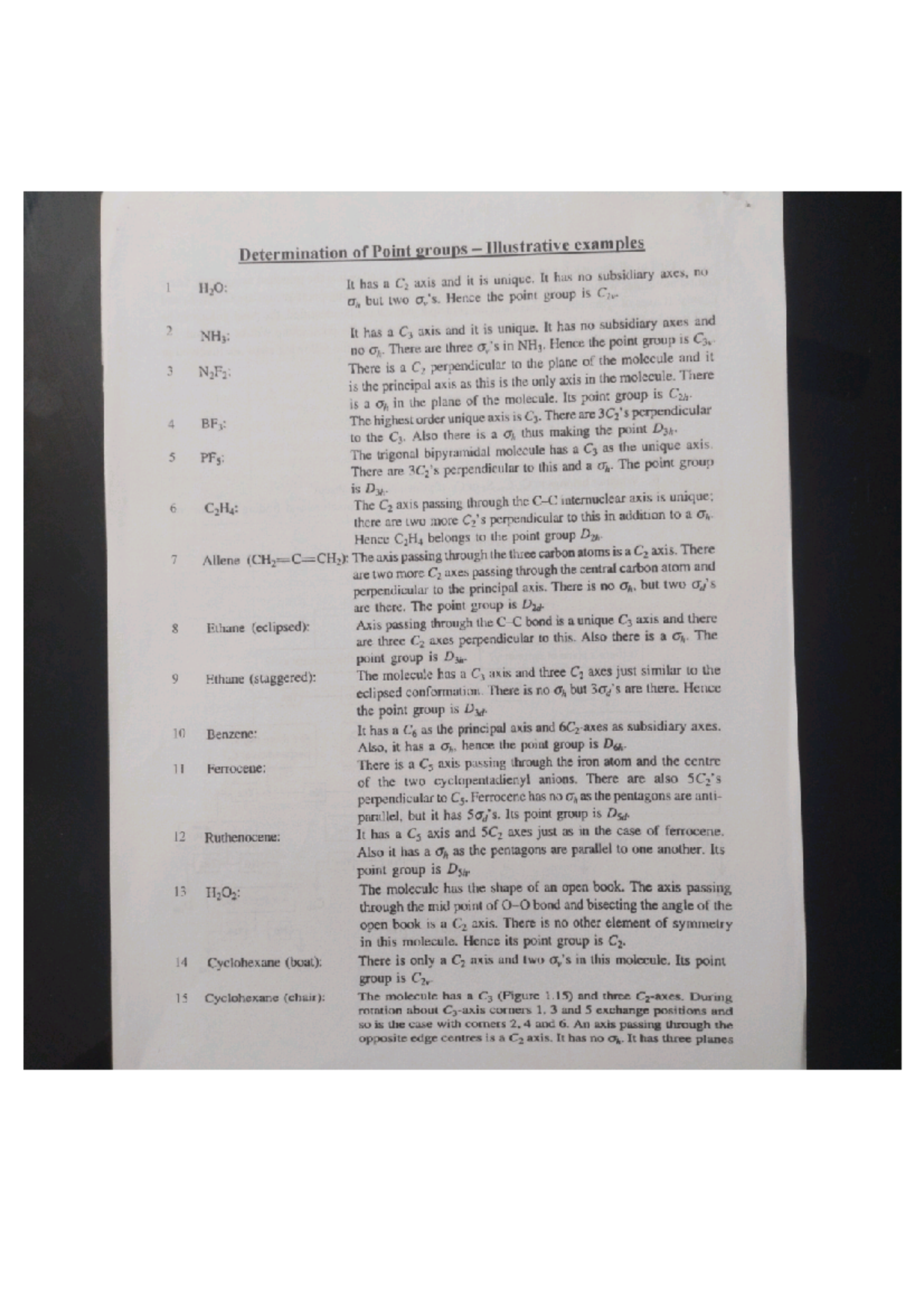 Determination of point groups examples - BSc Chemistry - Studocu