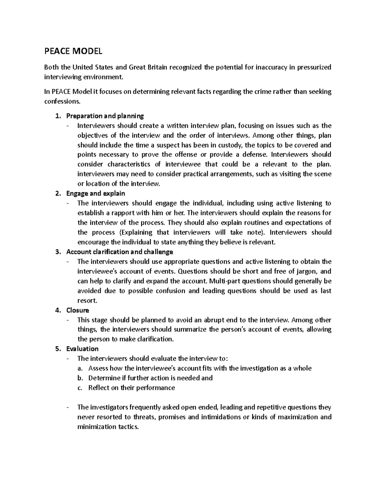 Peace- Model-report - Learning ref - PEACE MODEL Both the United States ...
