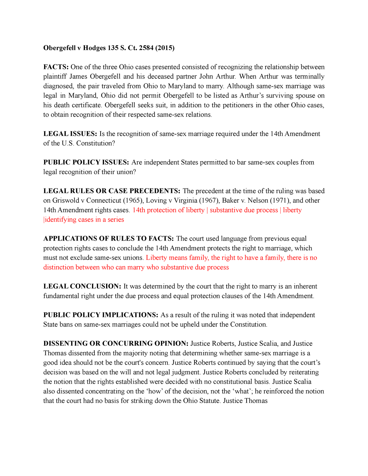 Obergefell V Hodges Presentation Obergefell V Hodges 135 S Ct 2584 2015 Facts One Of The 