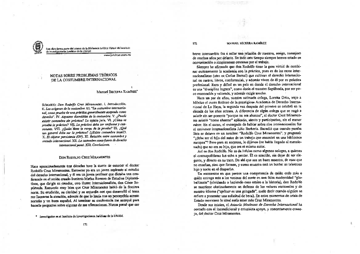 Modulo 2. Lectura 2. Becerra, Manuel - Derecho Internacional Público