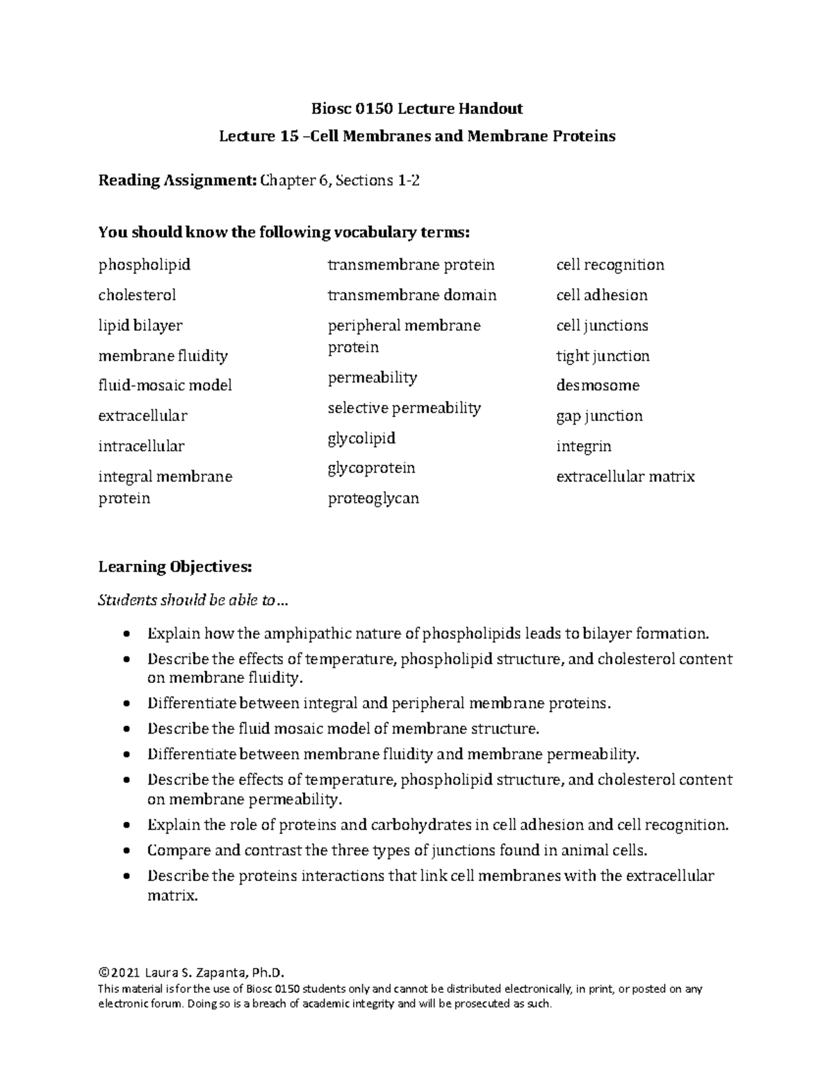 Kami Export - Lecture 15 Handout - ####### ©2021 Laura S. Zapanta, Ph ...