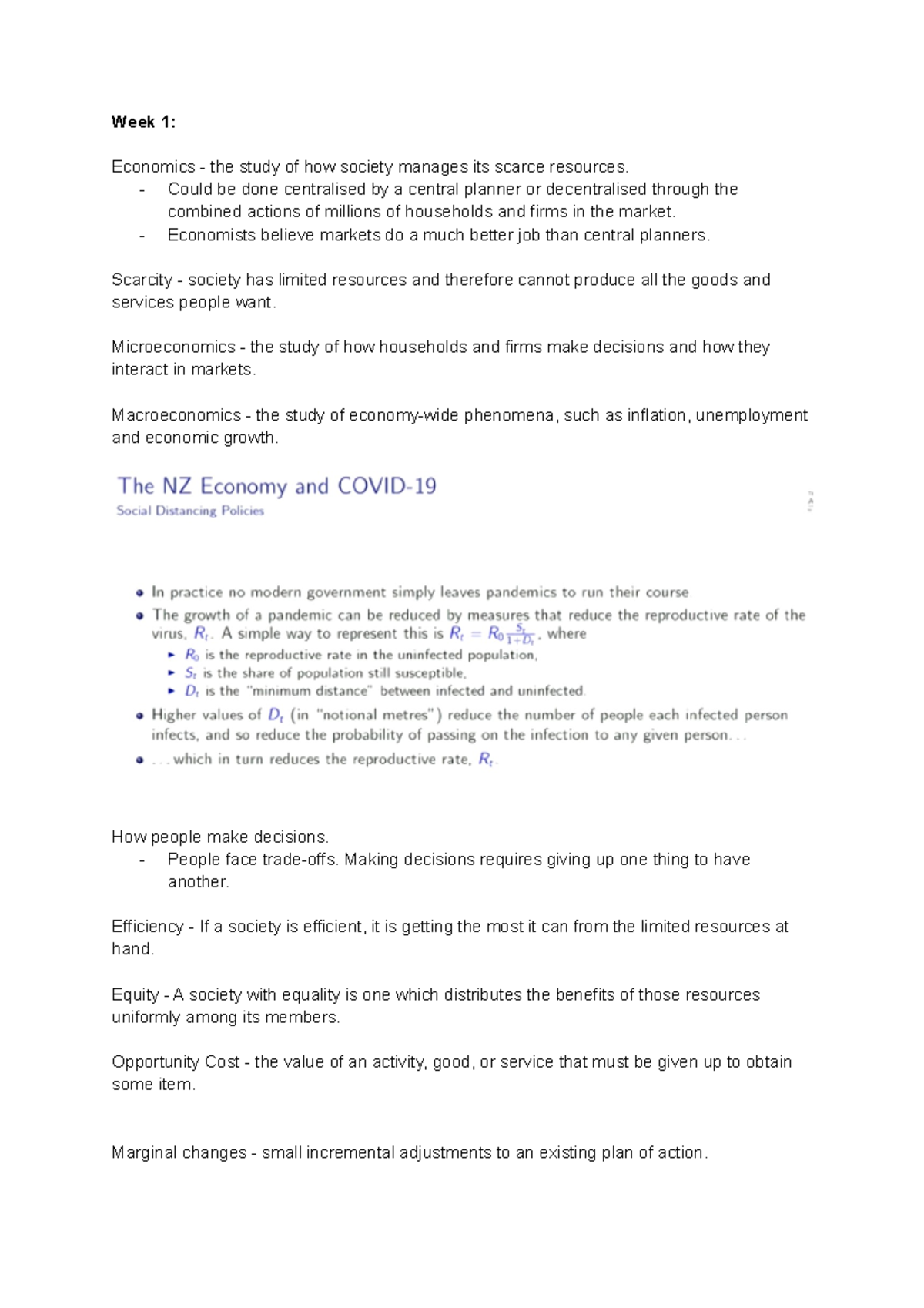 ECO151 - eco notes - Week 1: Economics - the study of how society ...