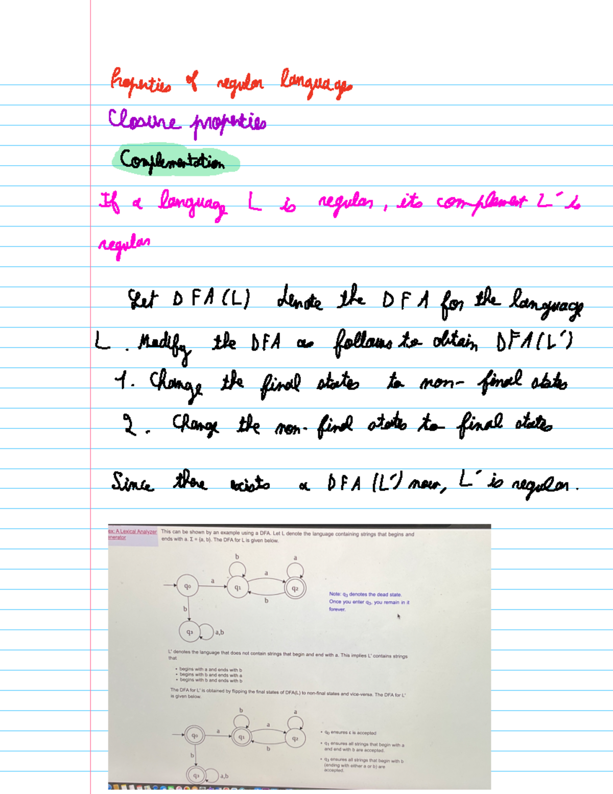 Properties of regular languages - Properties of regular languages ...