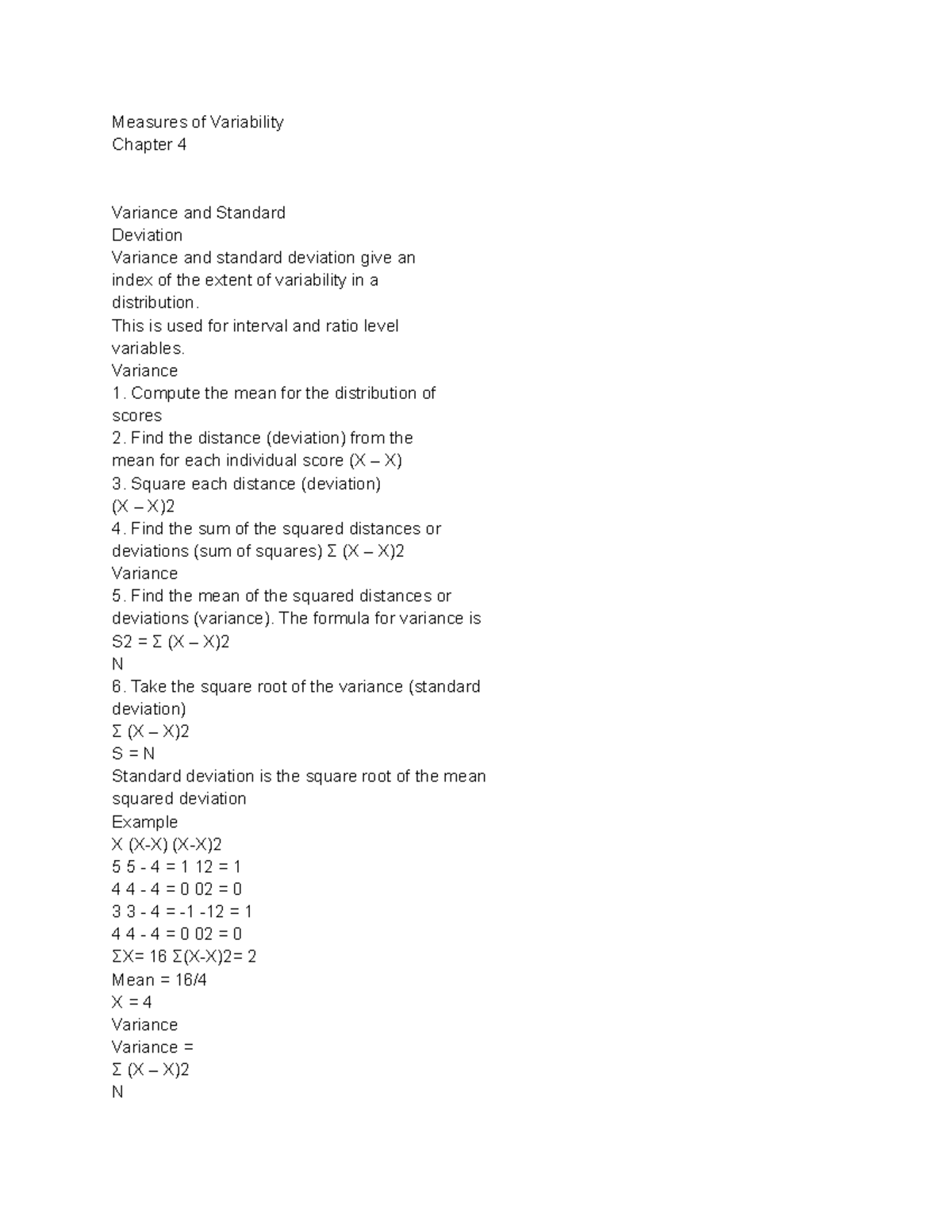 Measures Of Variability Chapter 4 - Measures Of Variability Chapter 4 ...