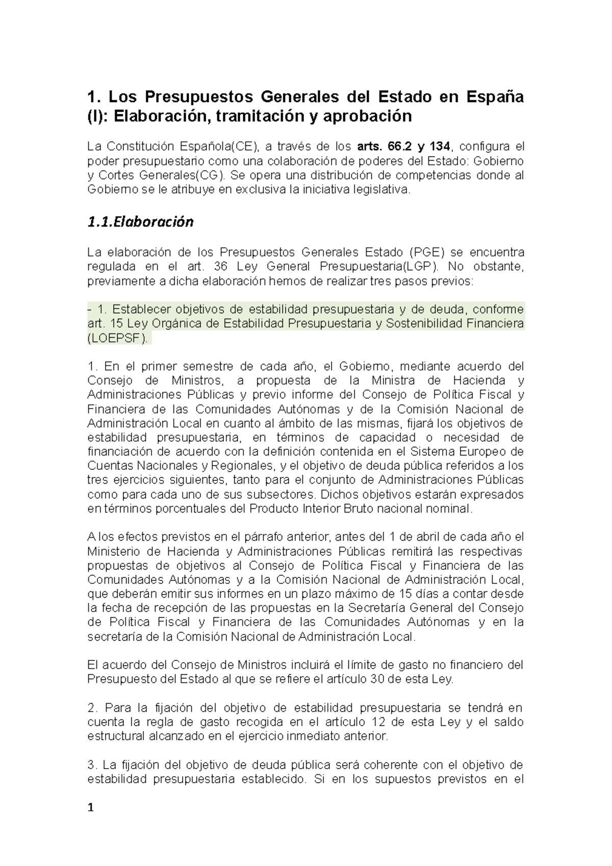 Presupuestos Generales del Estado en España - 1. Los Presupuestos ...