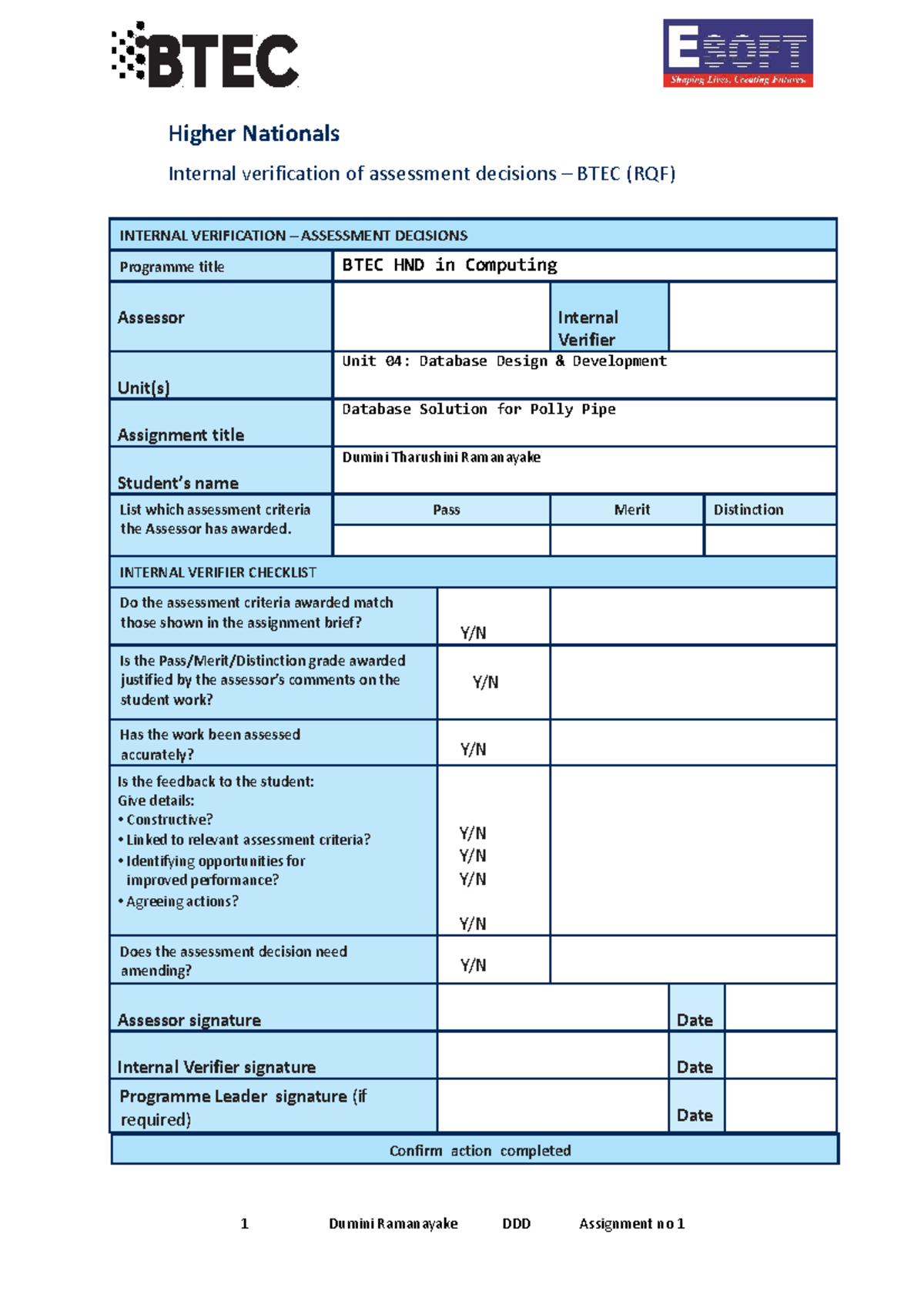 database-and-design-higher-nationals-internal-verification-of