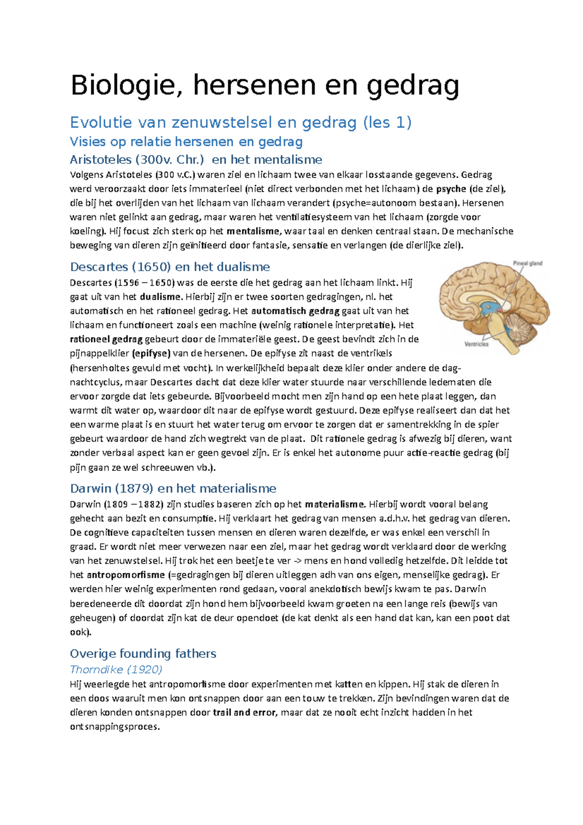 Samenvatting-biologie - Biologie, Hersenen En Van Zenuwstelsel En ...