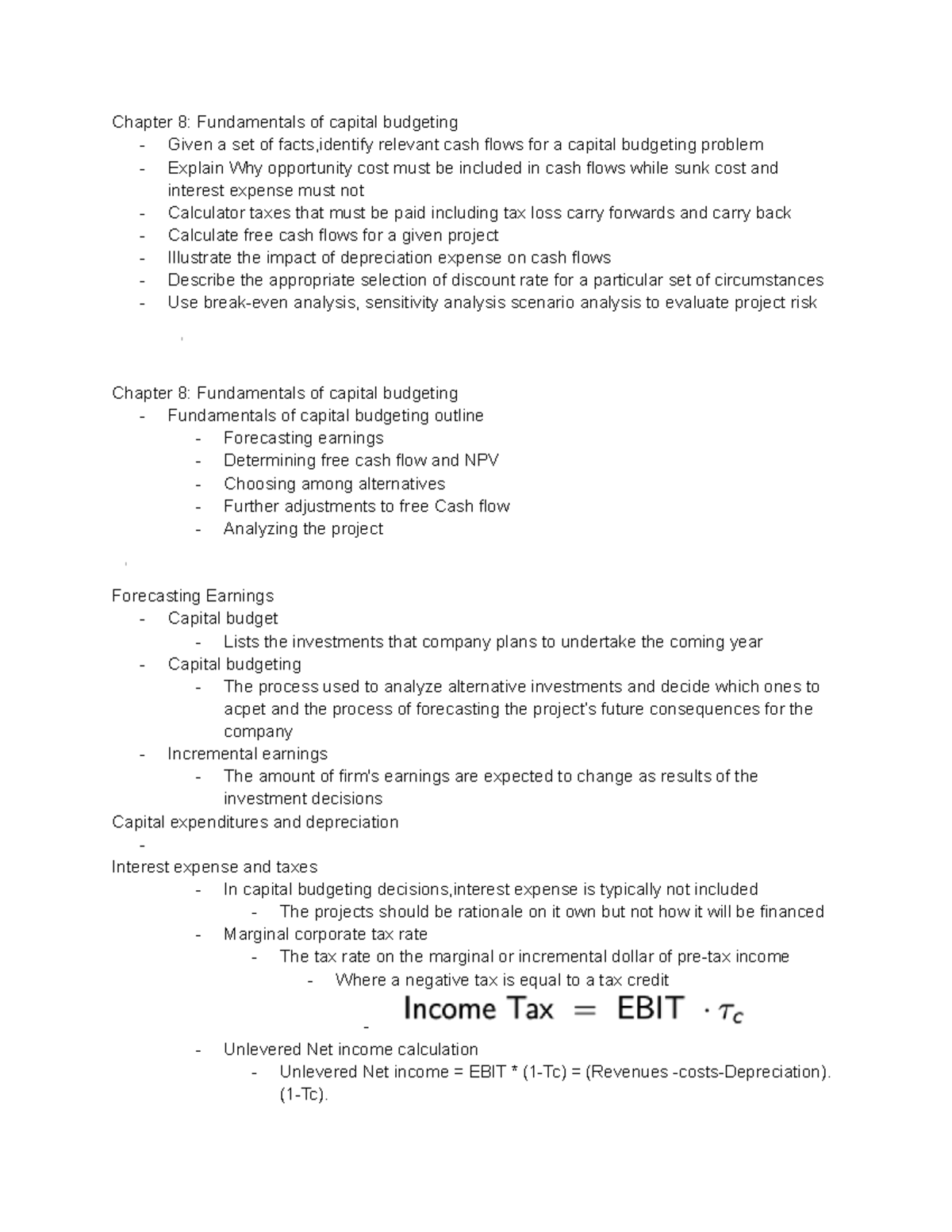 Lecture 7 Fundamentals of capital budgeting - Chapter 8: Fundamentals ...