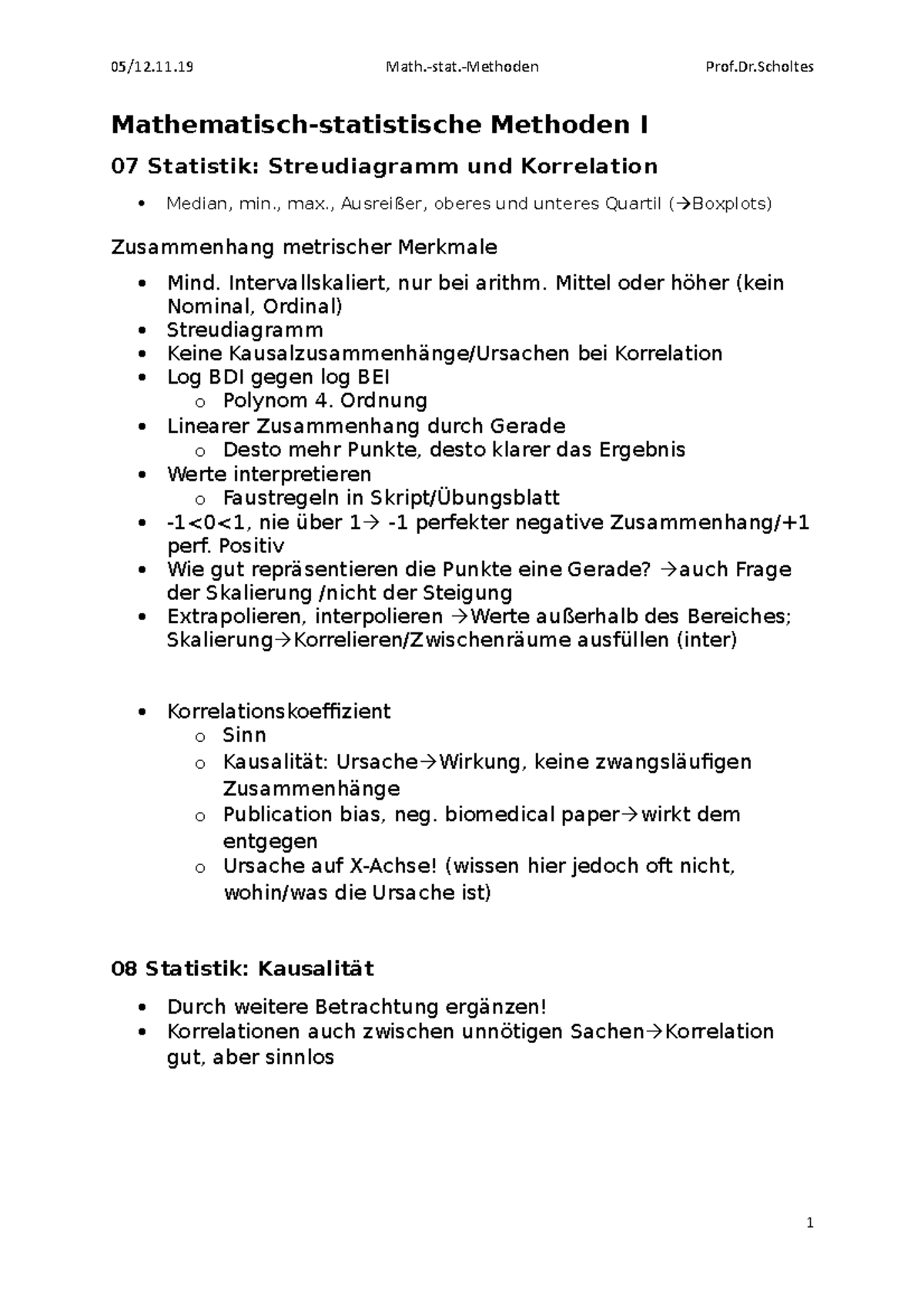 MSM1 - 05/12.11 Math.-stat.-Methoden Prof.Dr Mathematisch-statistische ...