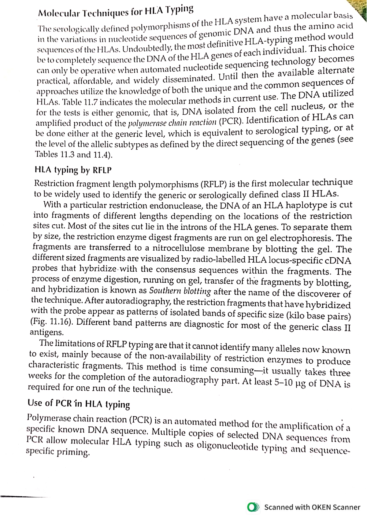 Molecular techniques for HLA typing - Biochemistry - Studocu