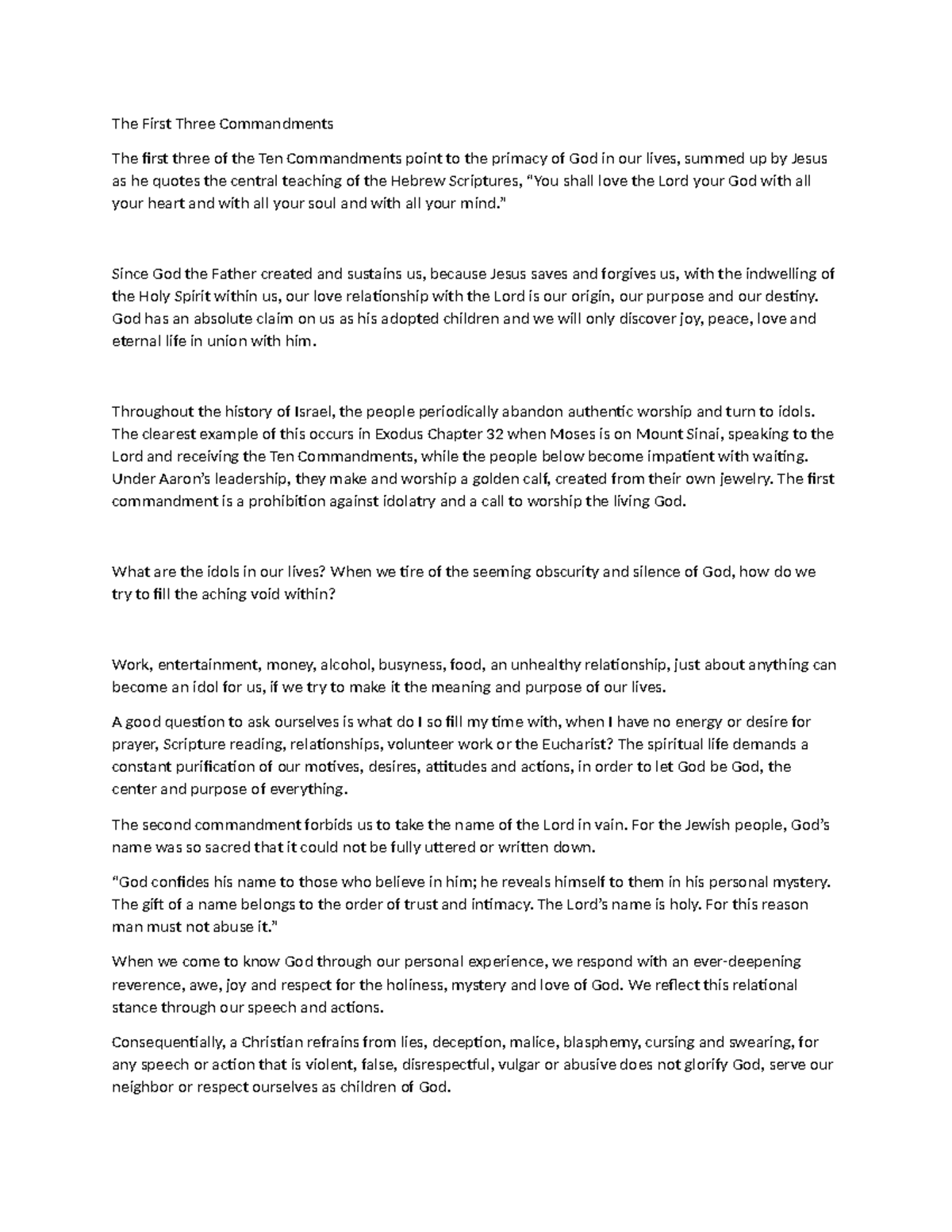 Lesson+11+The+First+Three+Commandments - The First Three Commandments ...