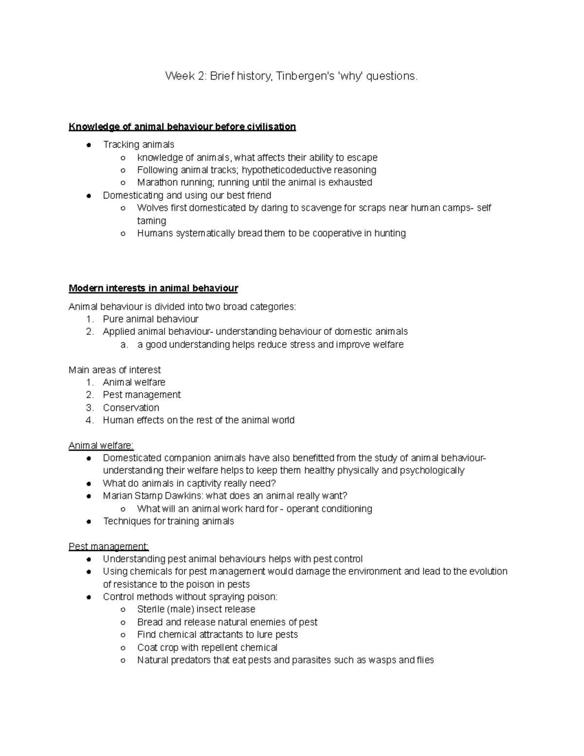 BIOL1320 Week 2 - Week 2 Lecture Notes And Textbook Questions Covering ...