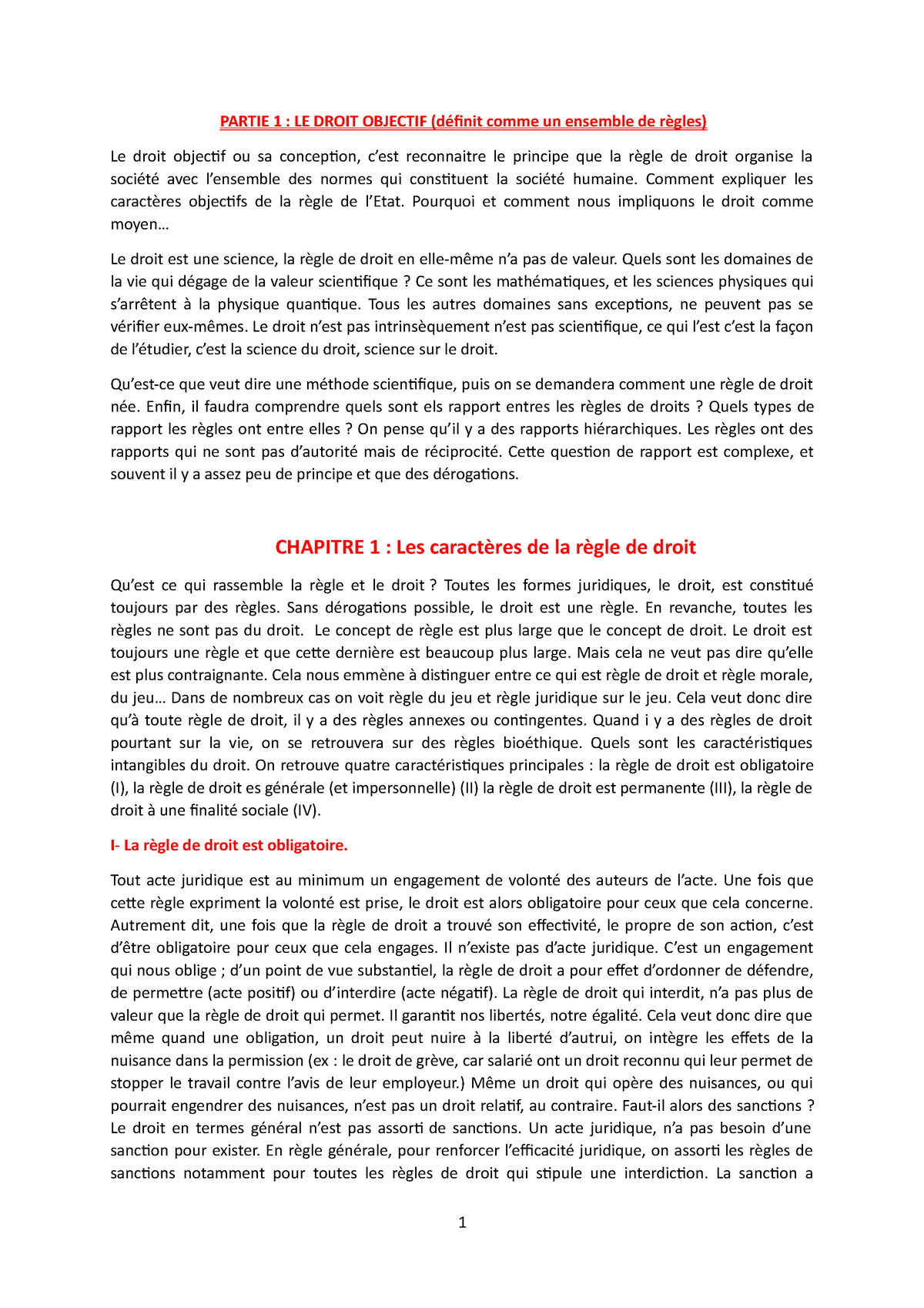 Chapitre 1 Les caract res de la r gle de droit PARTIE 1 LE