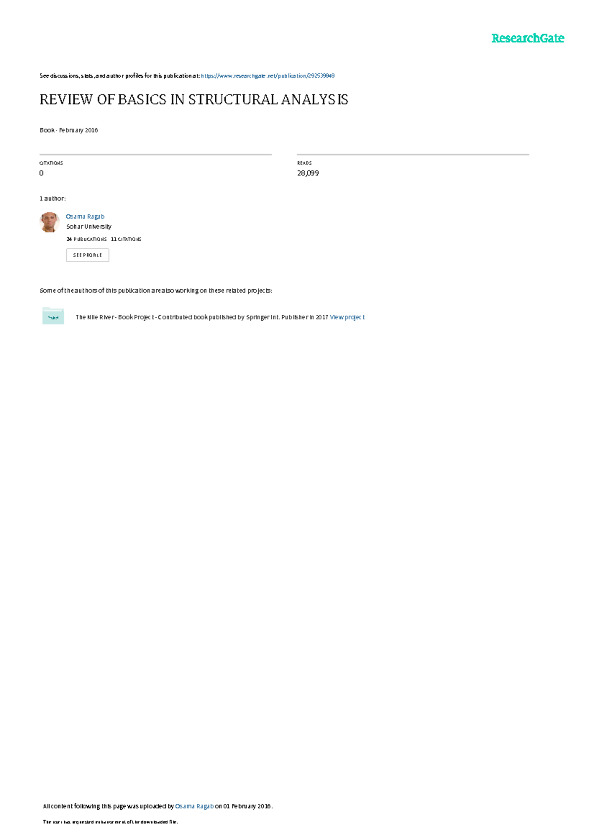 Review Of Basics In Structural Analysis See Discussions Stats And Review Of Basics In Structural Analysis See Discussions Stats And