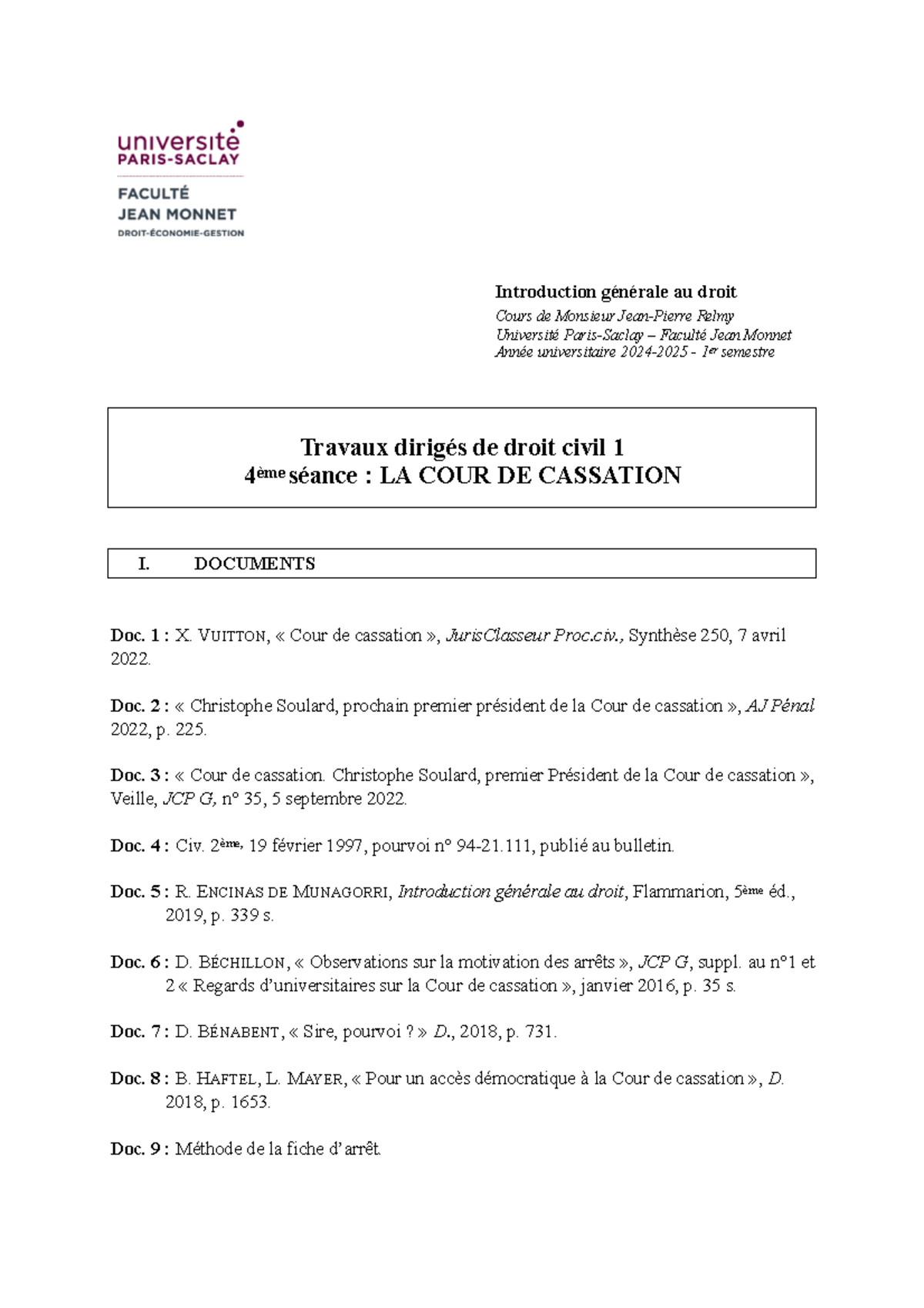 La Cour de cassation - ! Introduction générale au droit Cours de ...