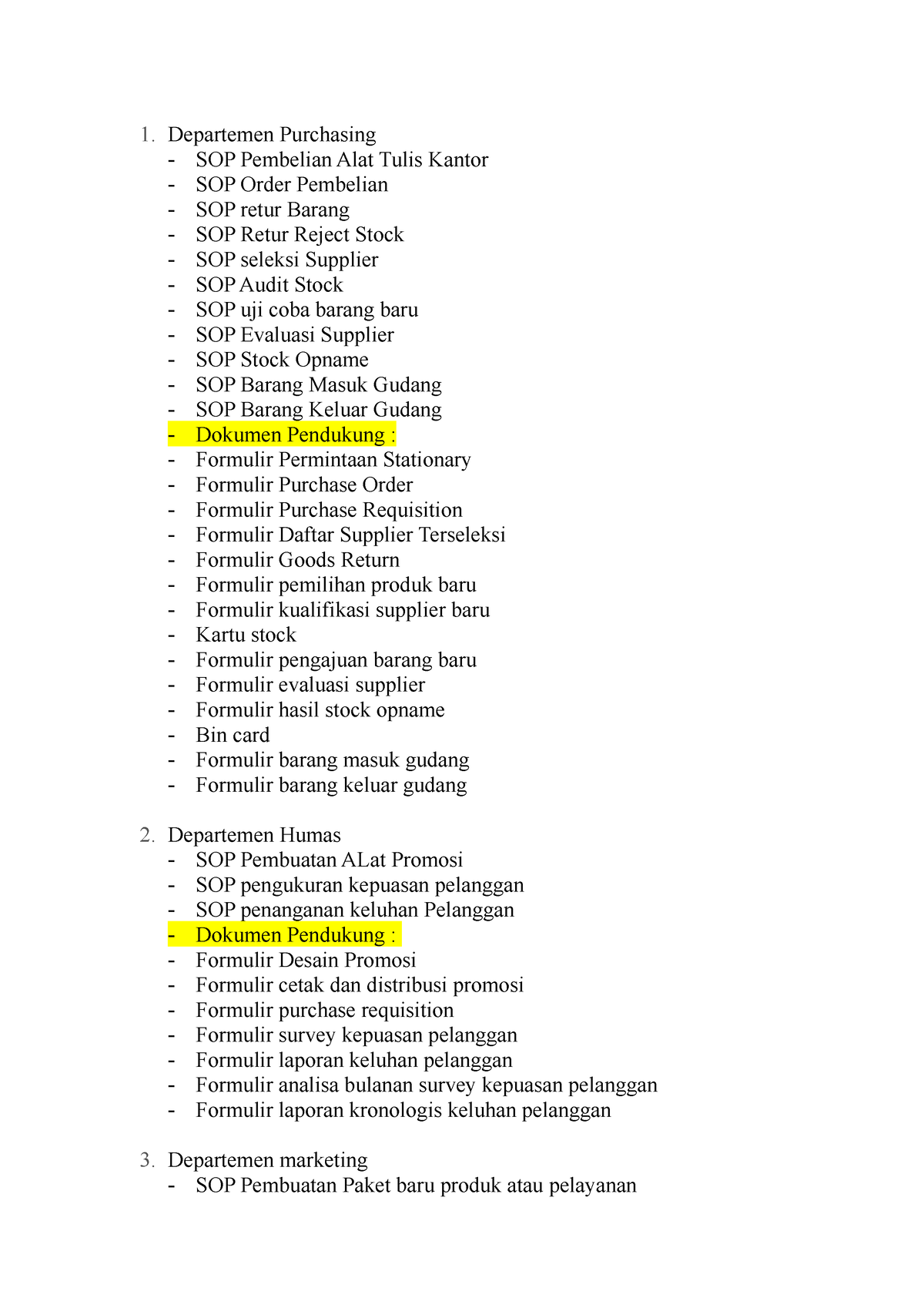 Kumpuan SOP - Sop - 1. Departemen Purchasing - SOP Pembelian Alat Tulis ...