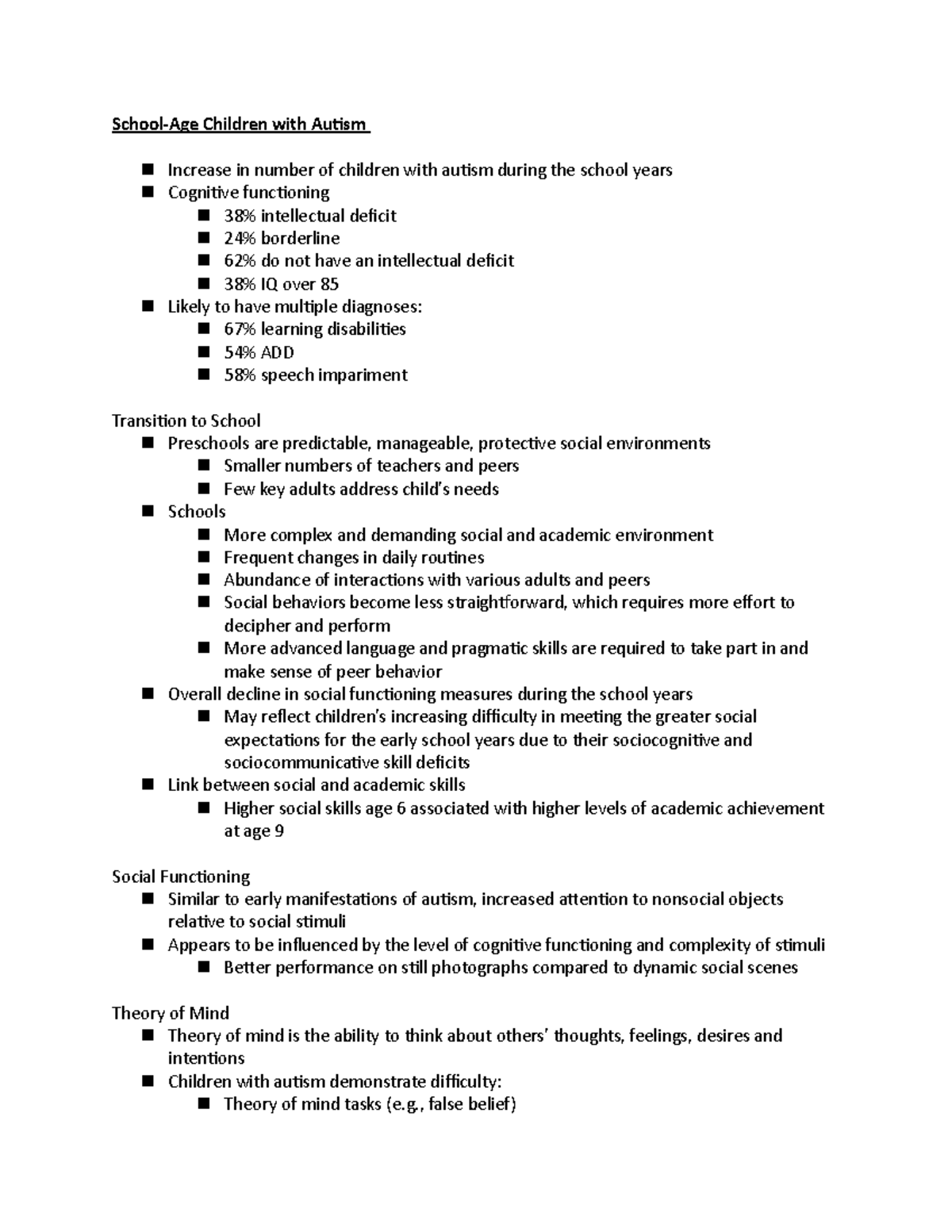 School-Age and Autism - Lecture notes on how Austism affects school-age ...