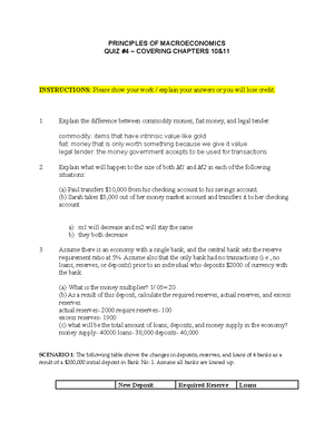 Quiz1 Questions - PRINCIPLES OF MACROECONOMICS QUIZ #1 – COVERING ...