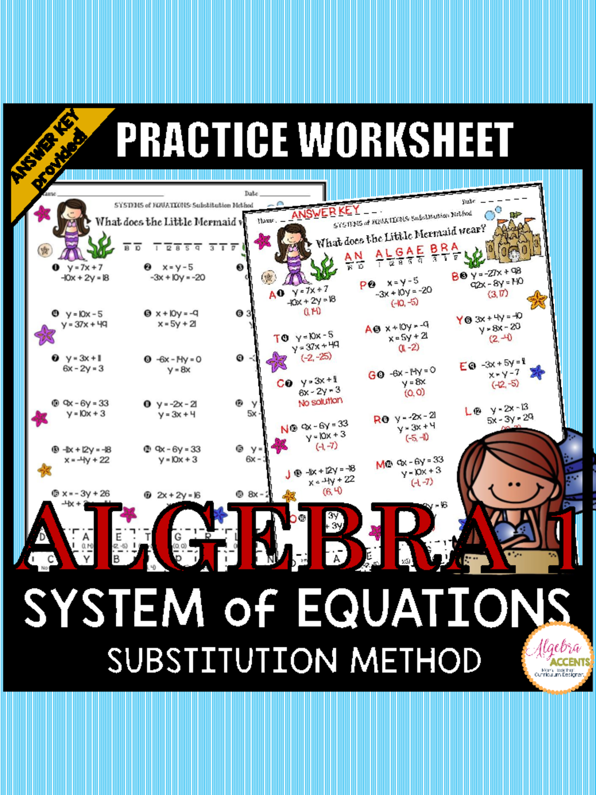 Systems of eq substitution method practice riddle 2 - ####### Infinite ...