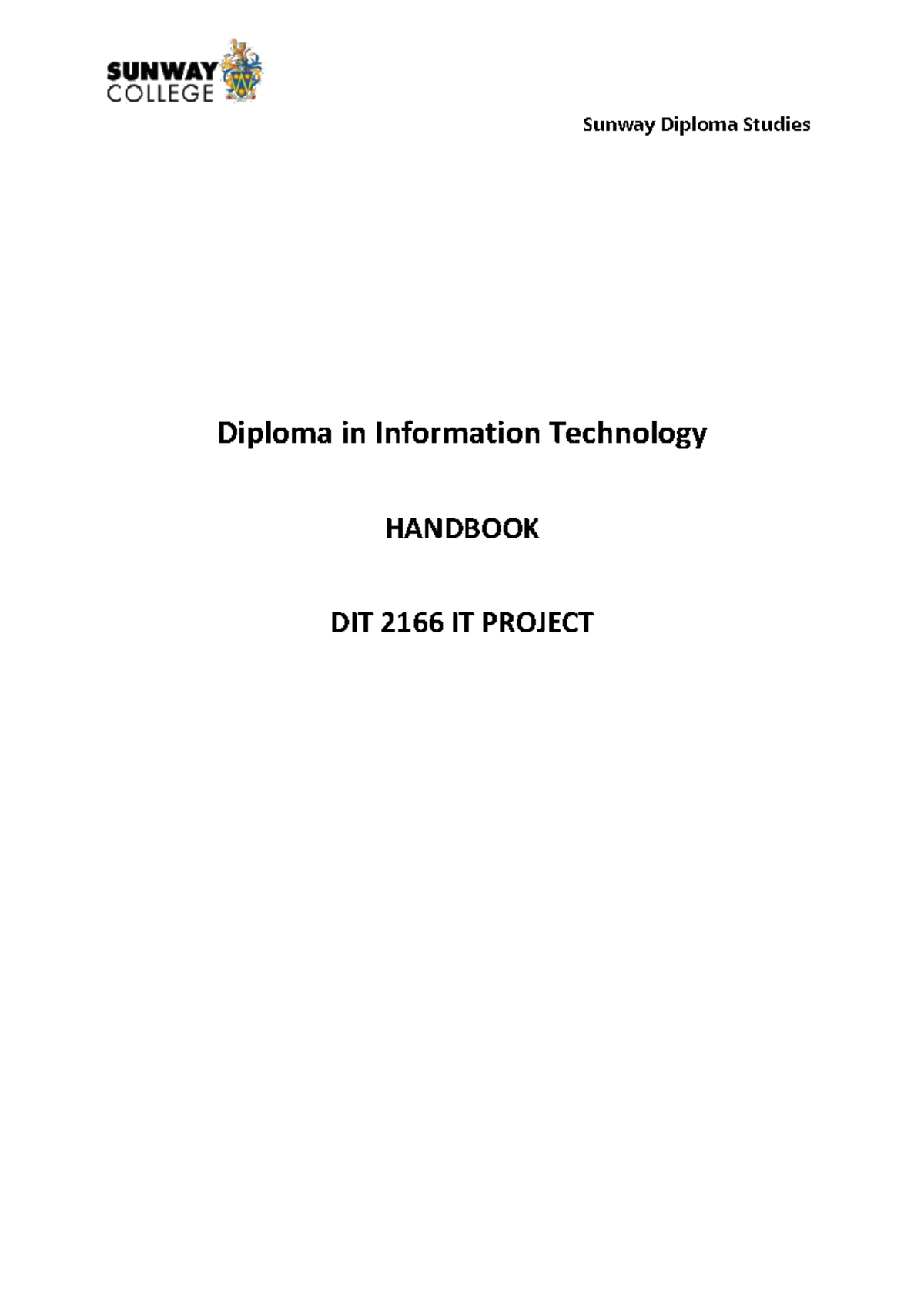 Diploma In Information Technology Description