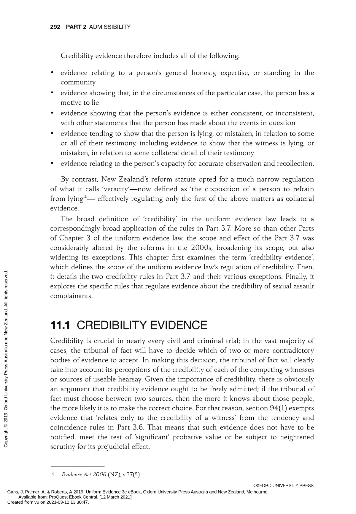 Chapter Credibility - OXFORD UNIVERSITY PRESS 292 PART 2 ADMISSIBILITY ...