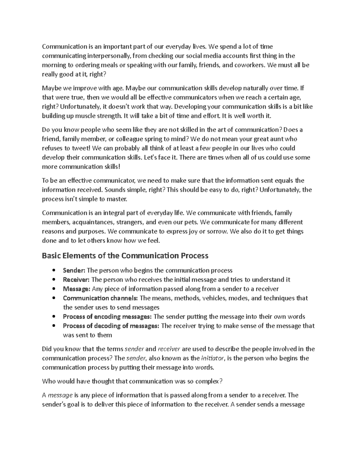 You are a communicator - communication - Communication is an important ...