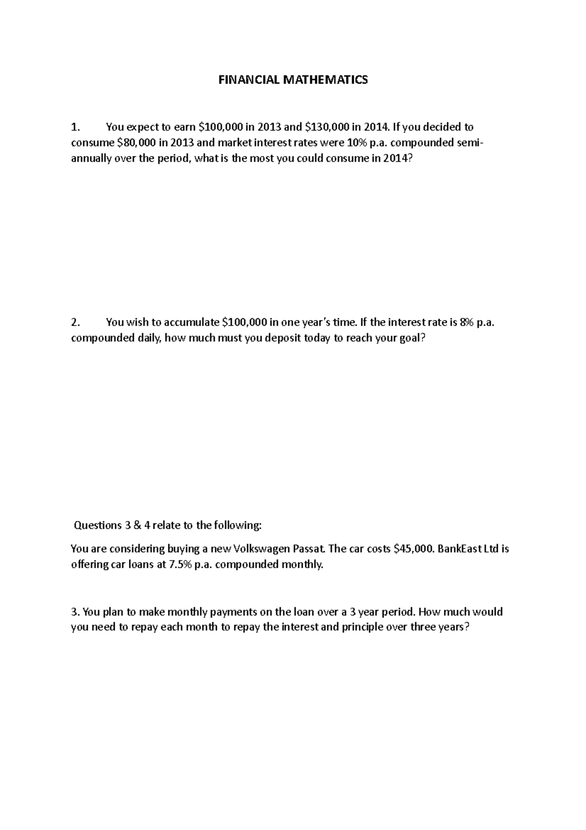 Sample/practice exam 2018, questions and answers - FINANCIAL ...