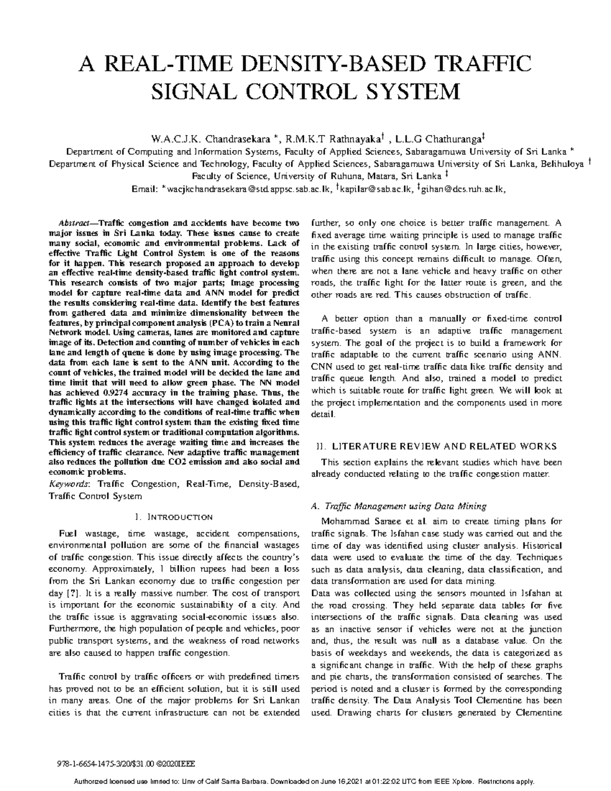 Paper for Research - A REAL-TIME DENSITY-BASED TRAFFIC SIGNAL CONTROL ...