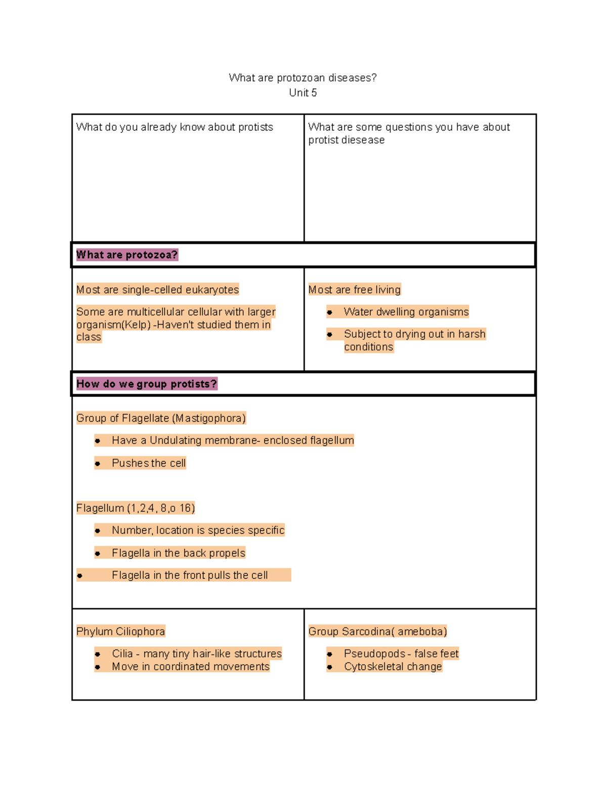 Unit 5 What are protozoa disease notes - What are protozoan diseases ...