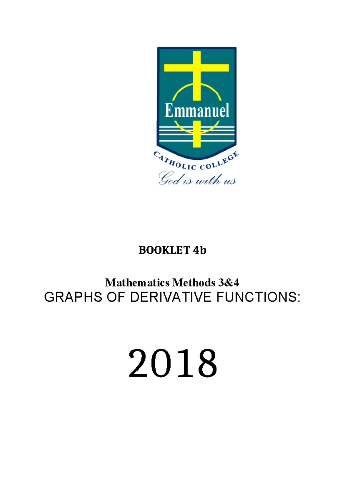 Booklet 4b graphs of derivatives - BOOKLET 4b Mathematics Methods 3 ...