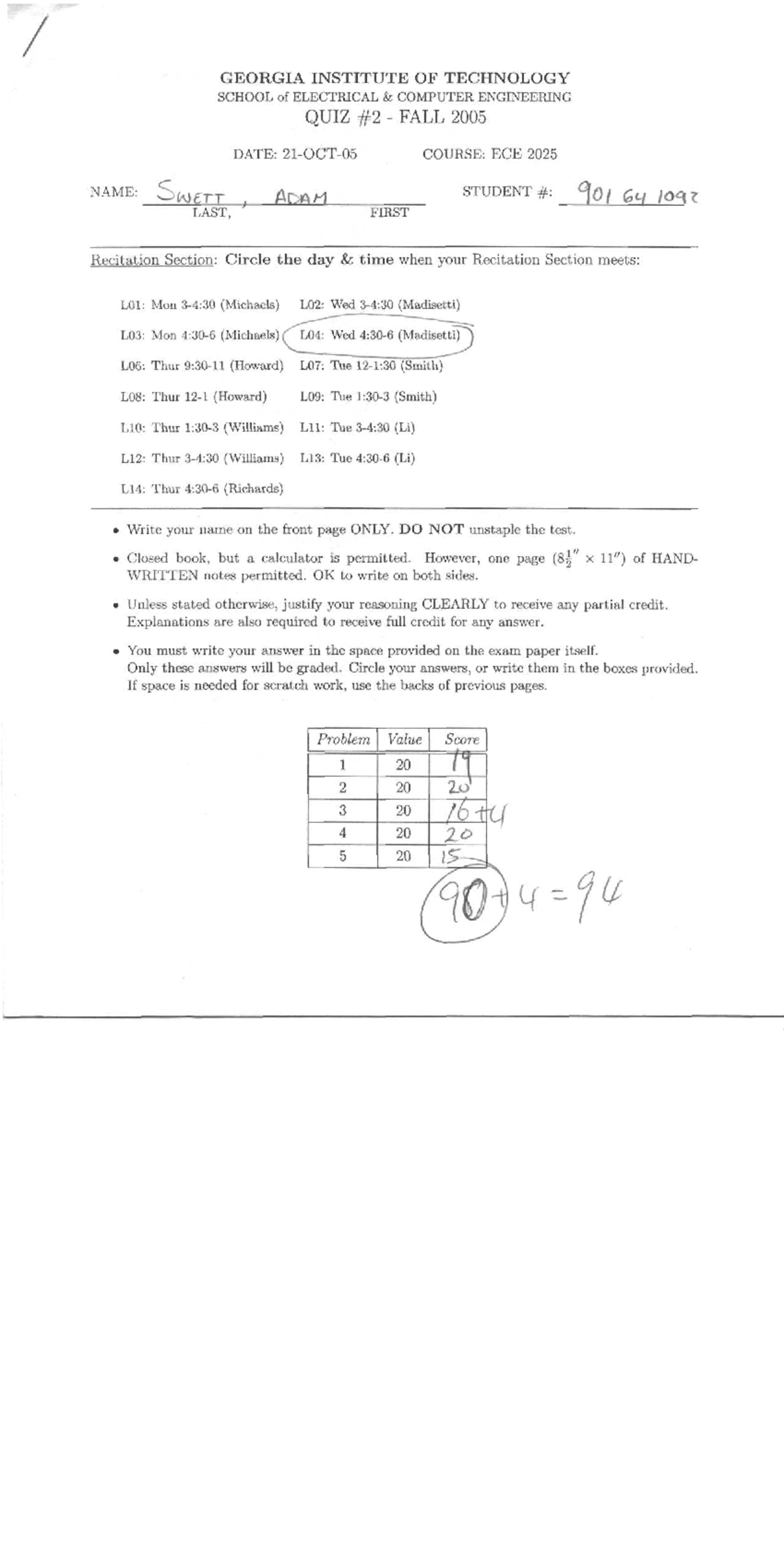 ECE2025 Exam Practice ECE 2025 Studocu